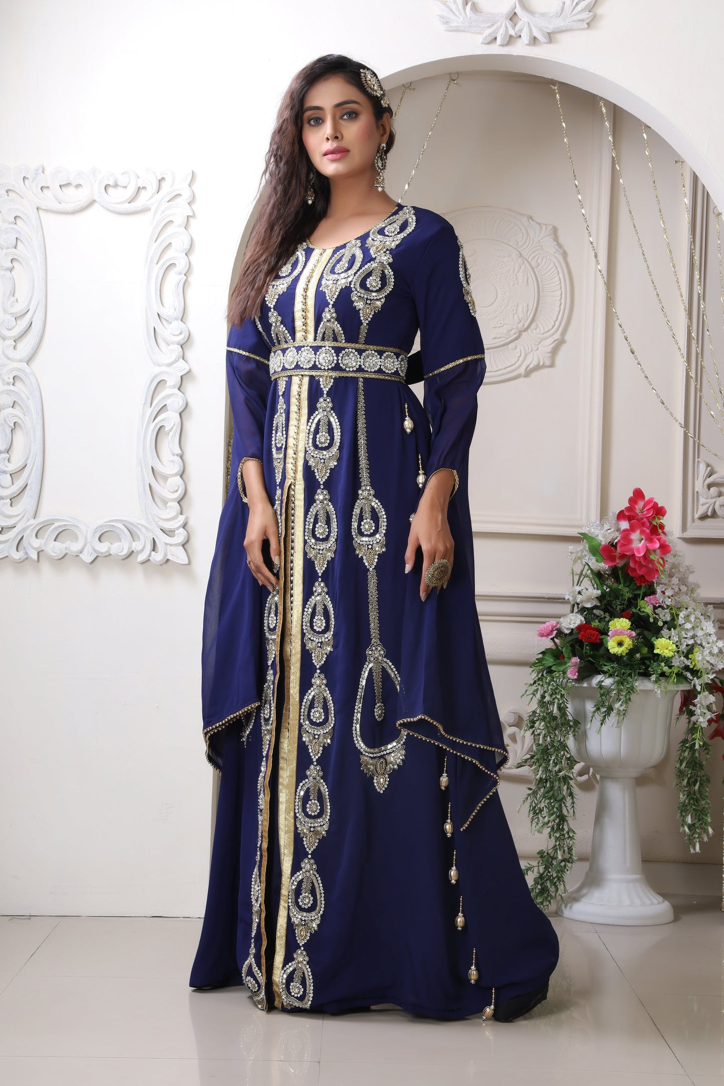Arabic Maxi Hand Beaded Dubai Dress