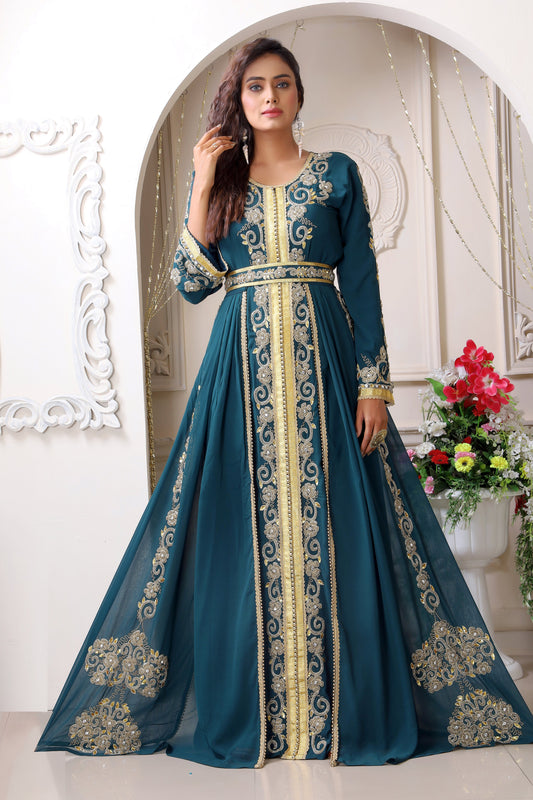 Bottle Green Wedding Designer Kaftan