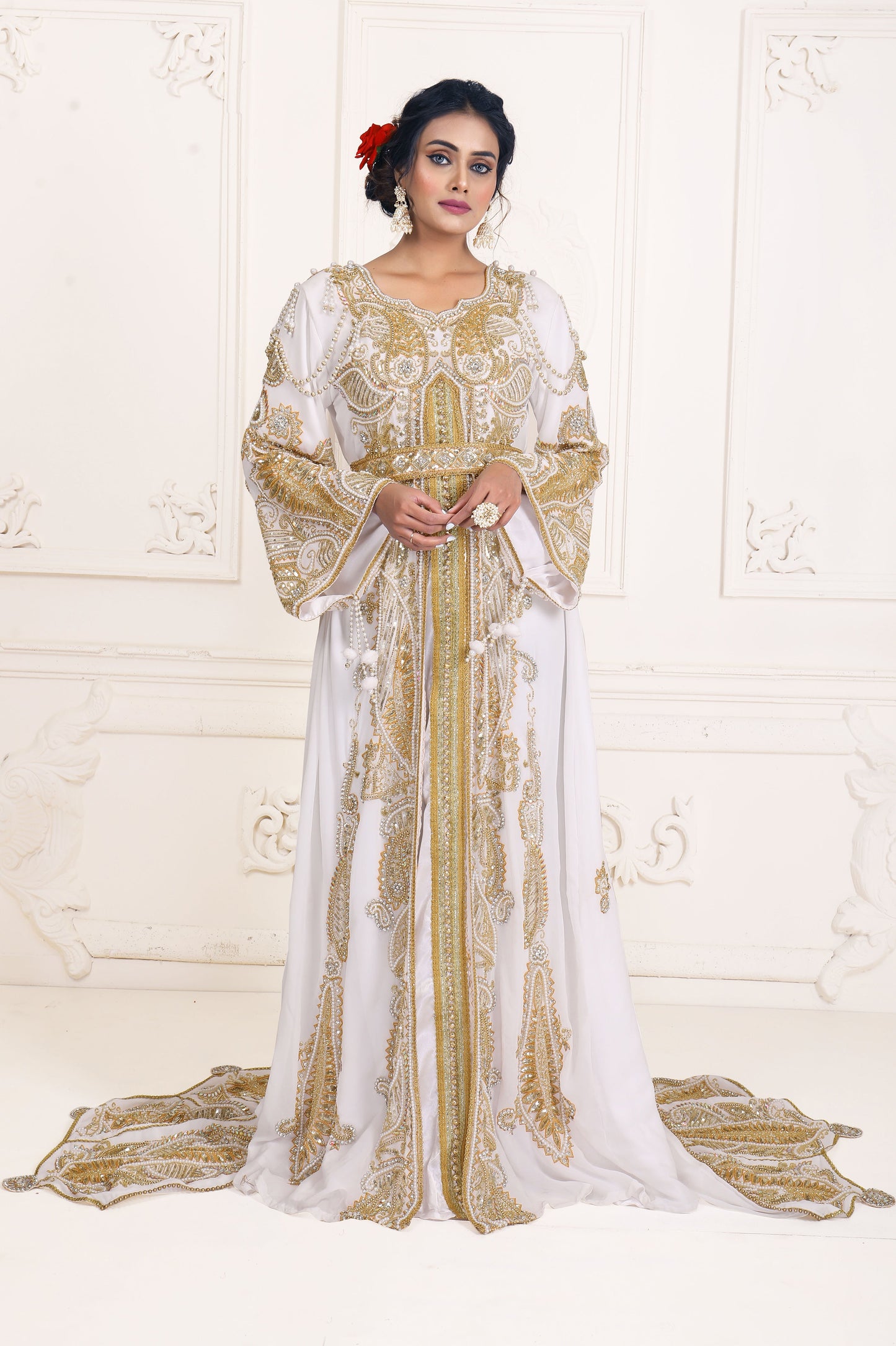 Long Sleeve Maxi Arabic Moroccan Takchita Kaftan