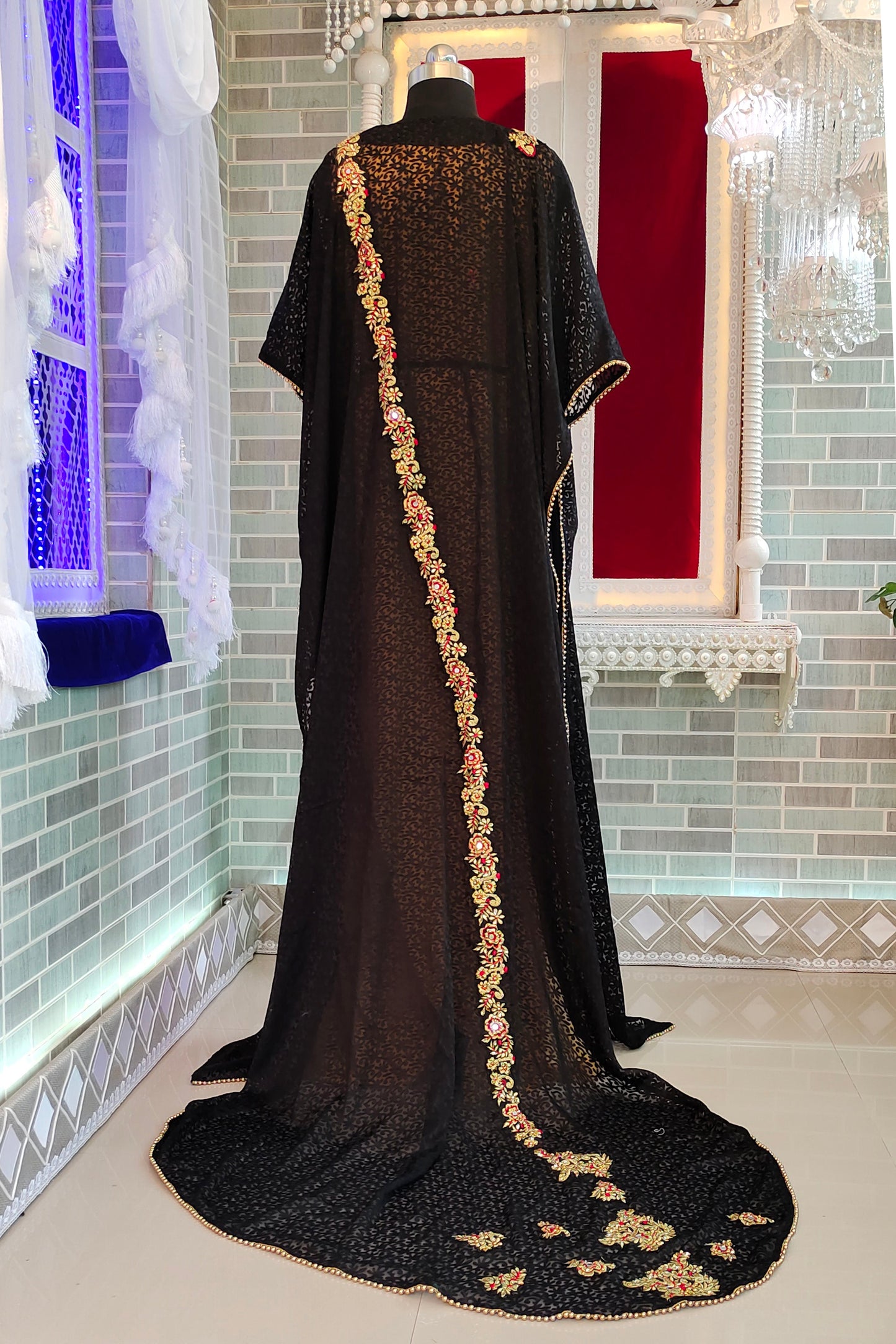 Black Israeli Moroccan Kaftan