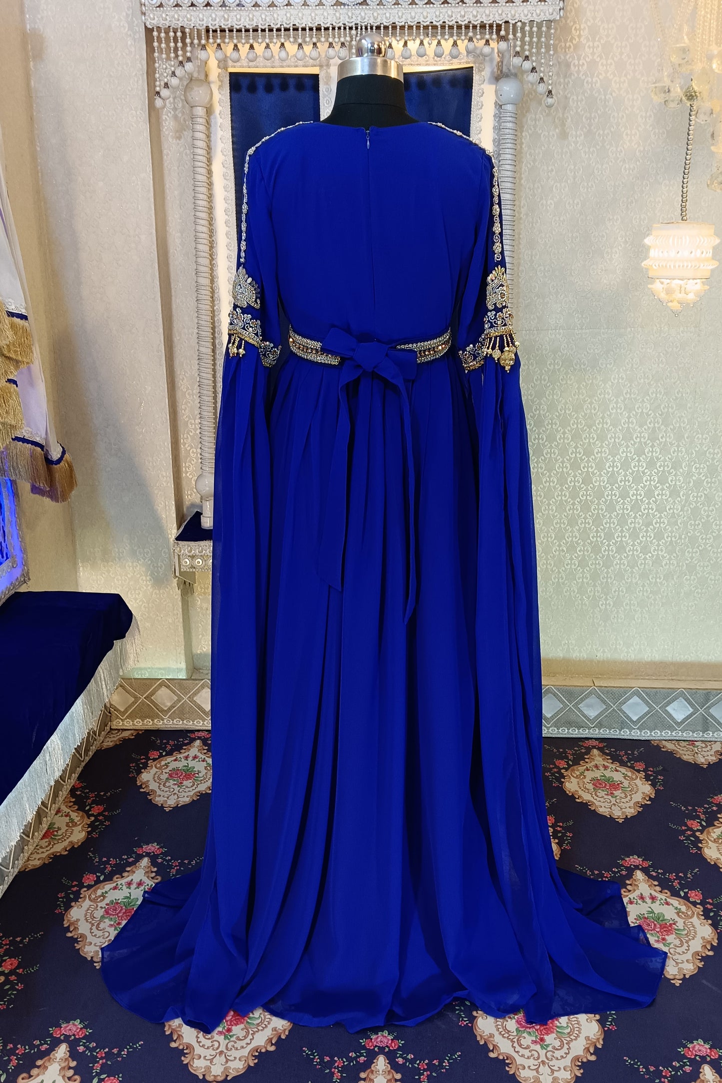 Royal Blue Designer Islamic Wedding Kaftan