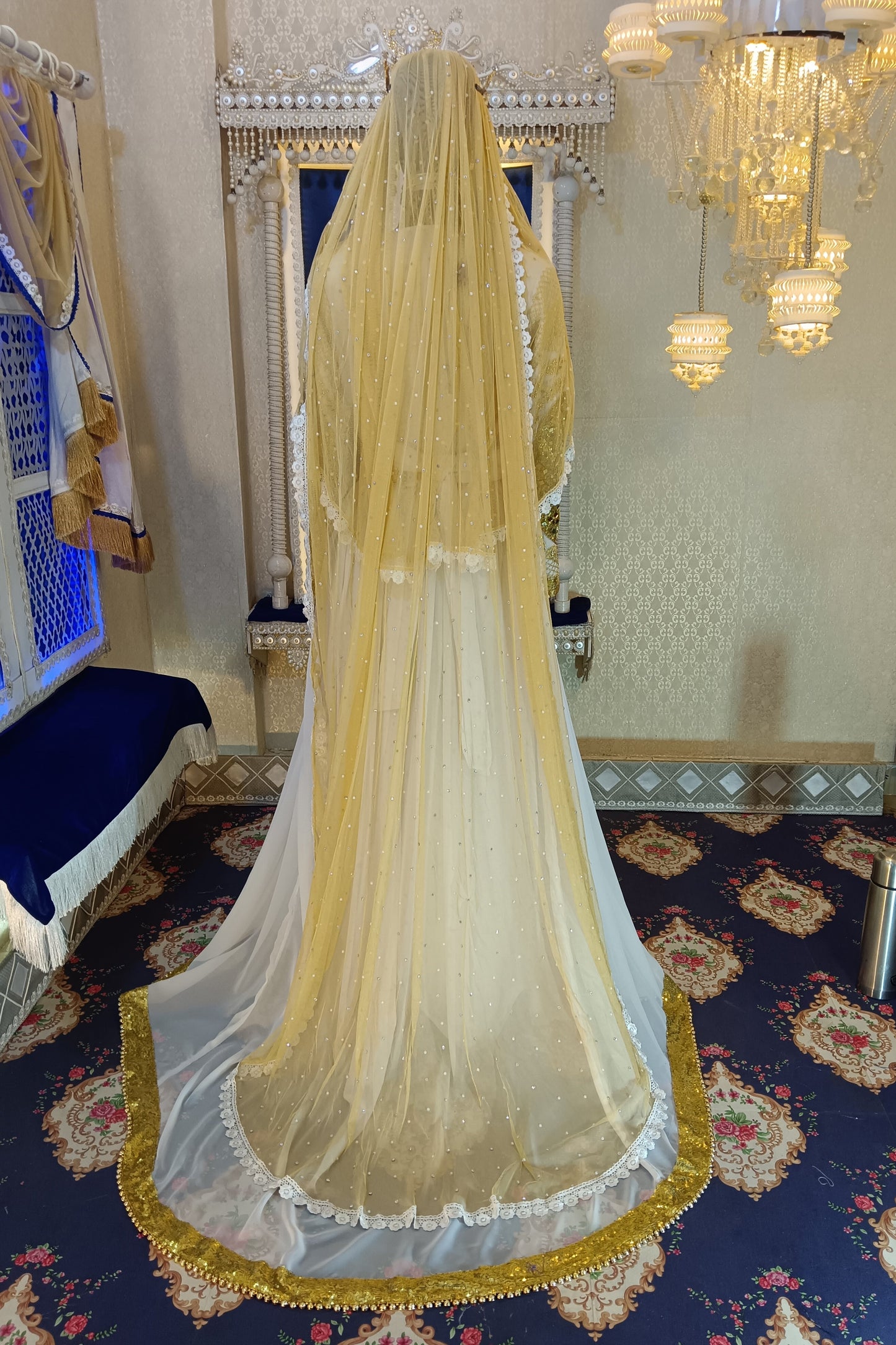 White Unique Designe Wedding Arabic Maxi Takchita Kaftan