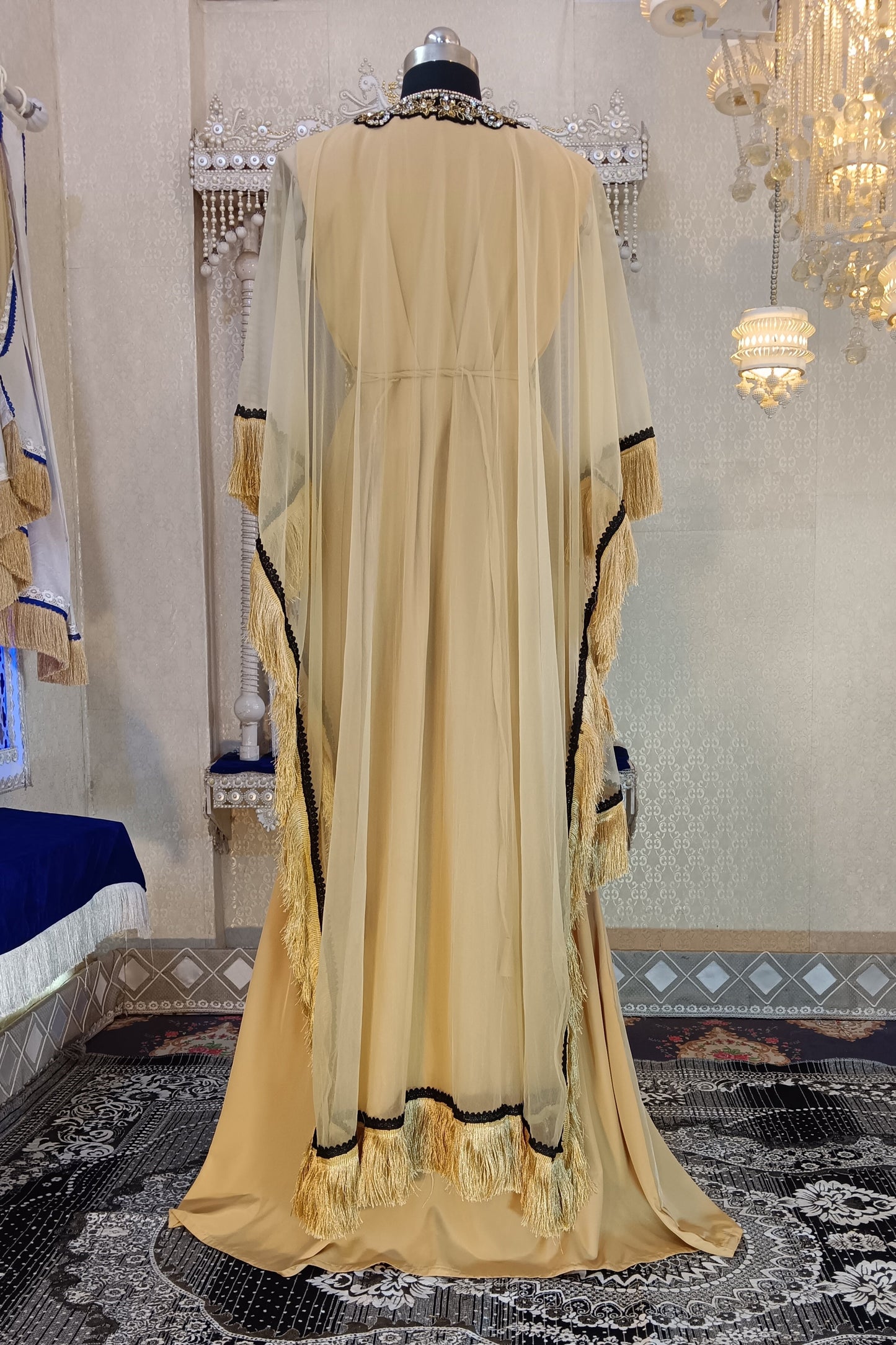 Beige Designer Islamic Party Wear Arabic Wedding Takchita Kaftan