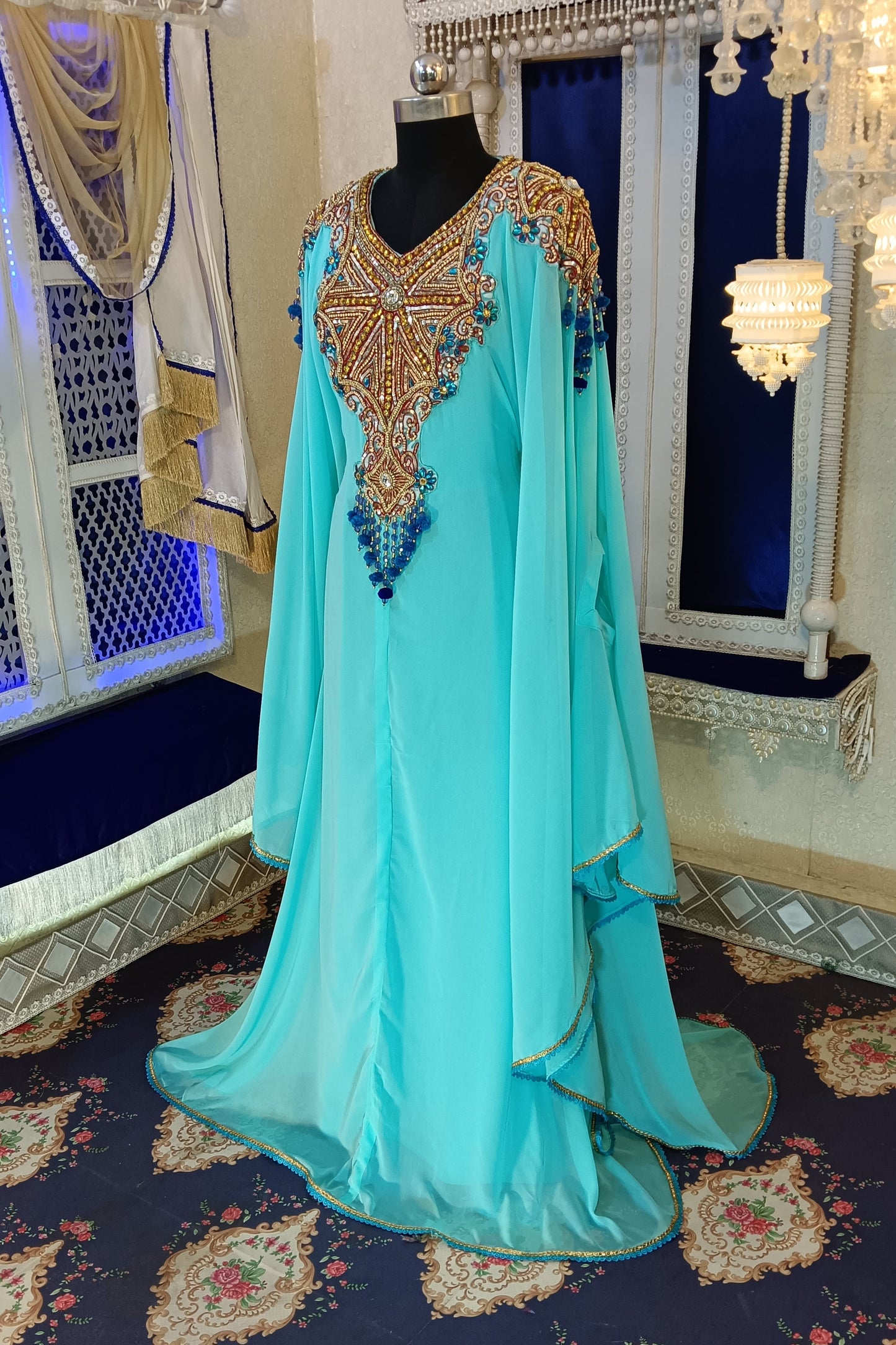 Mint Firozi Takchita Caftan