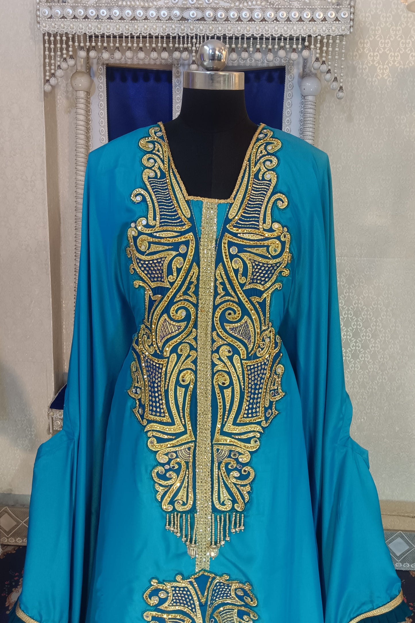 Firozi Islamc Party Wear Wedding Dubai Kaftan