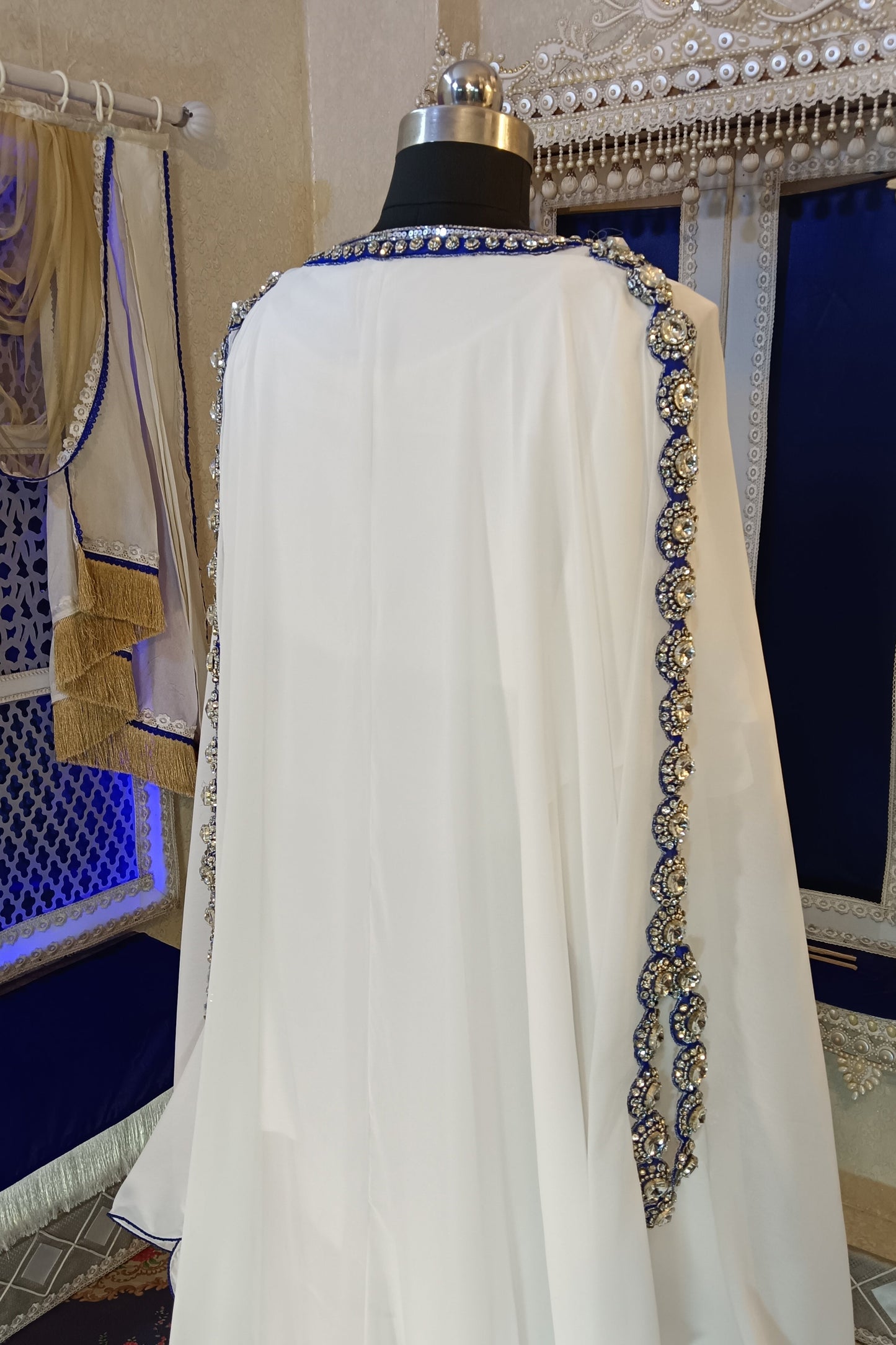 White Unique Arabic Designer Moroccan Kaftan