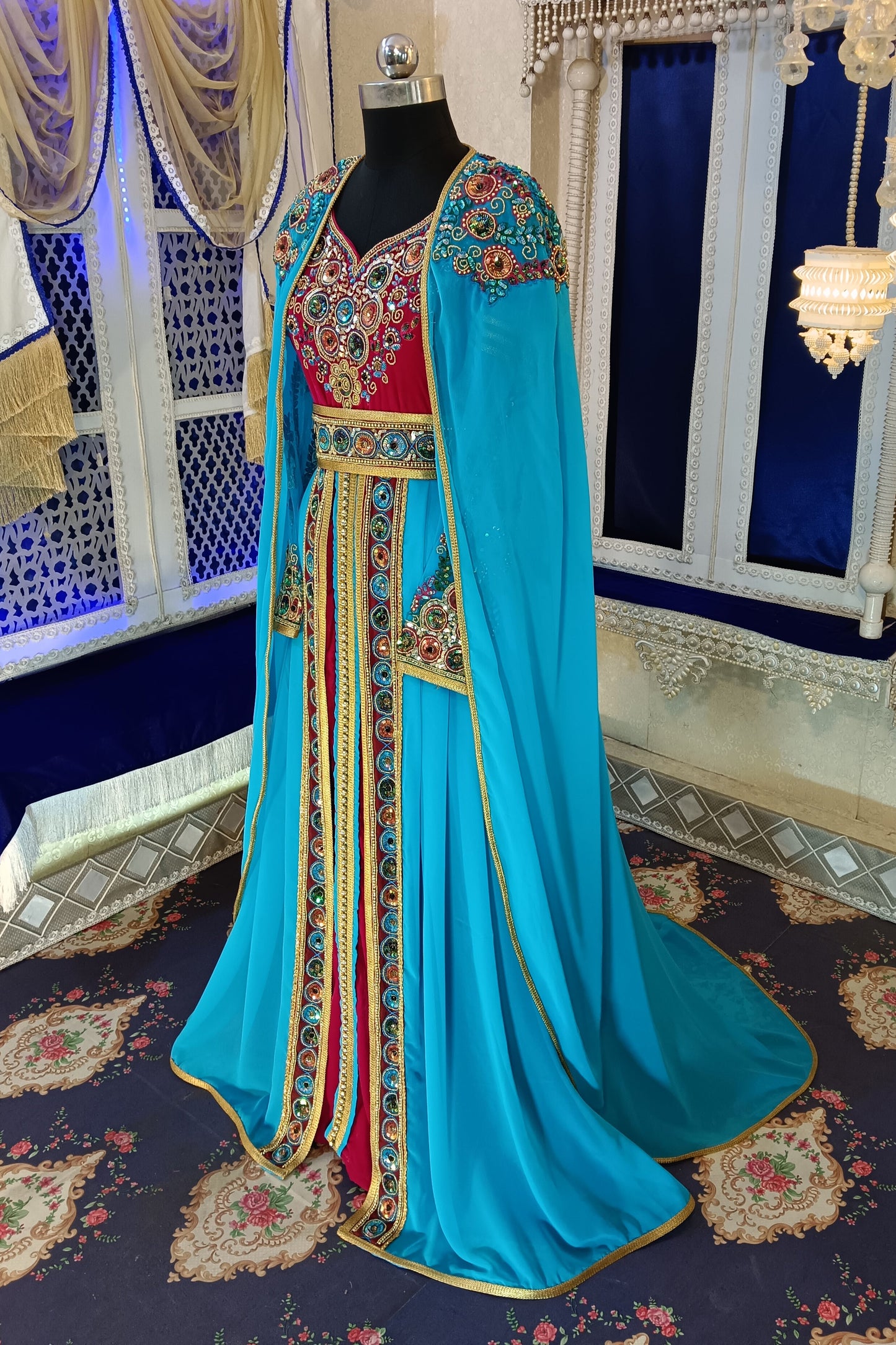 Pink Designer Moroccan Kaftan