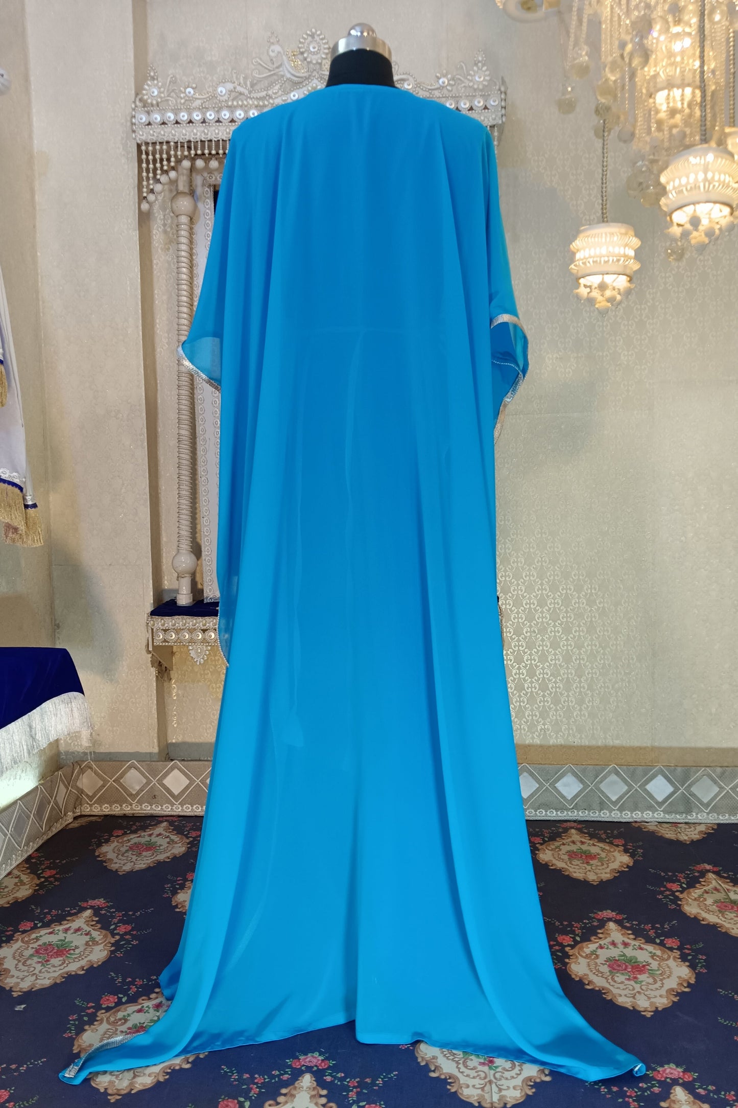 Firozi and Blue Color Designer Islamic Takchita Caftan