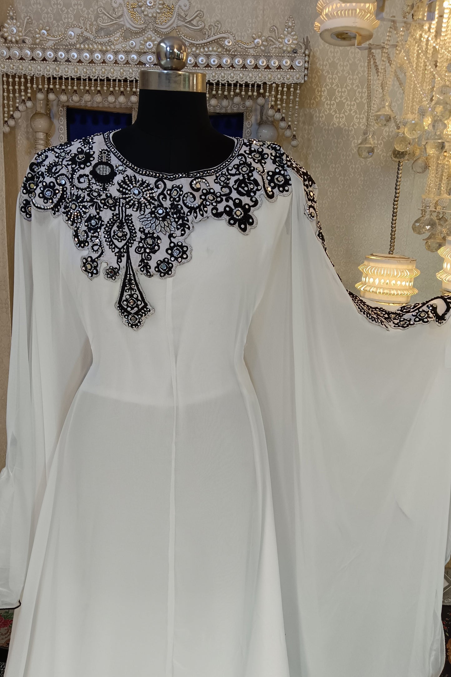 White Designer Islamic Arabic Takchita Kaftan