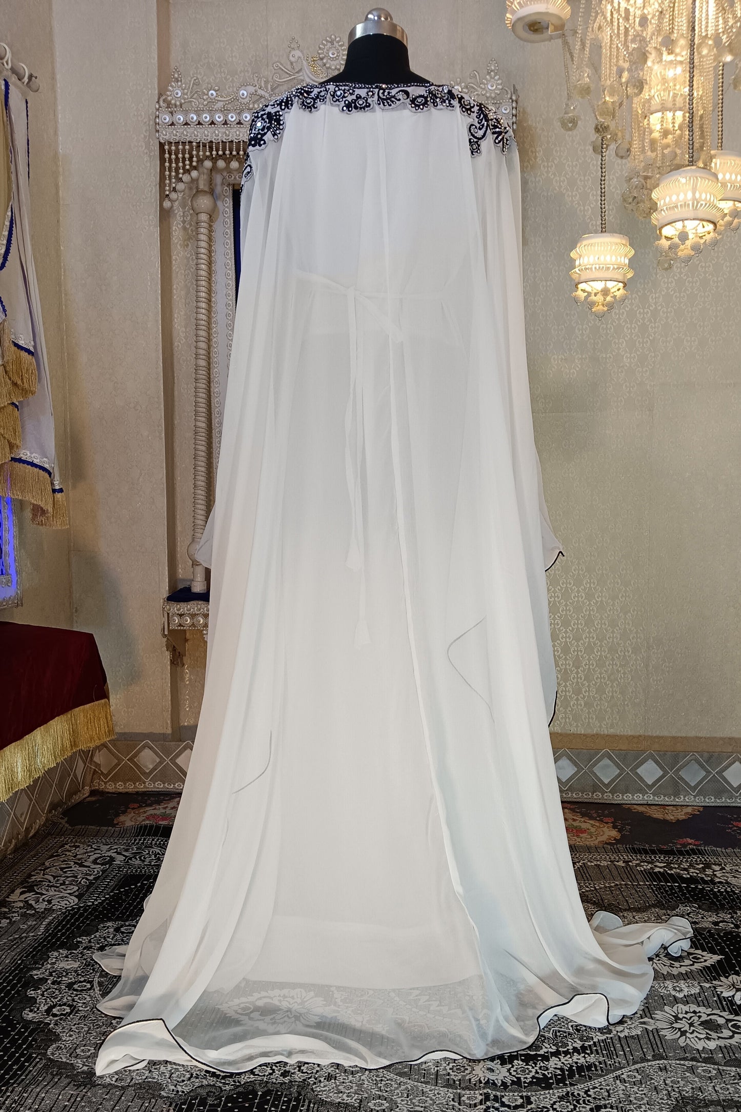 White Designer Islamic Arabic Takchita Kaftan