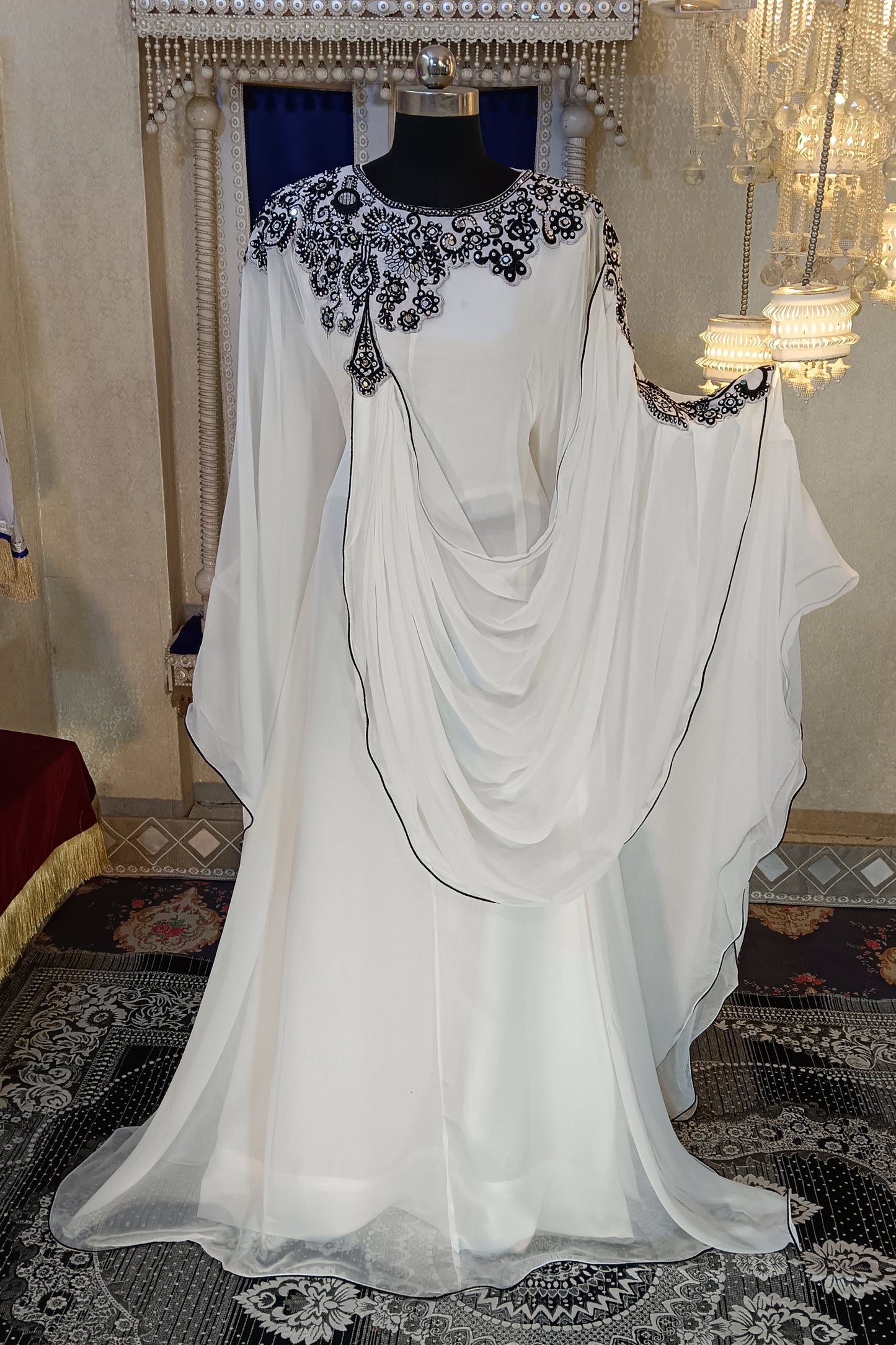White Embroidery Kaftan