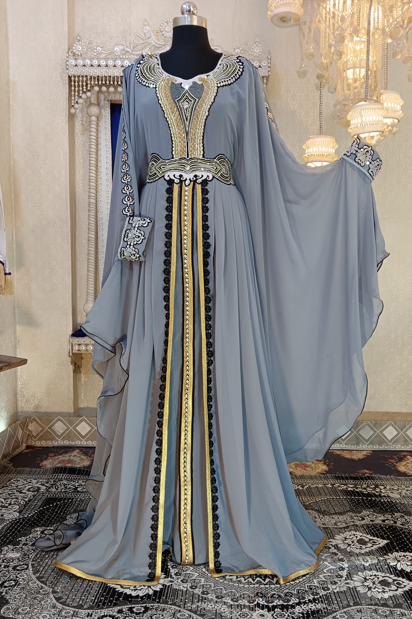 Grey Takchita Islamic Dress
