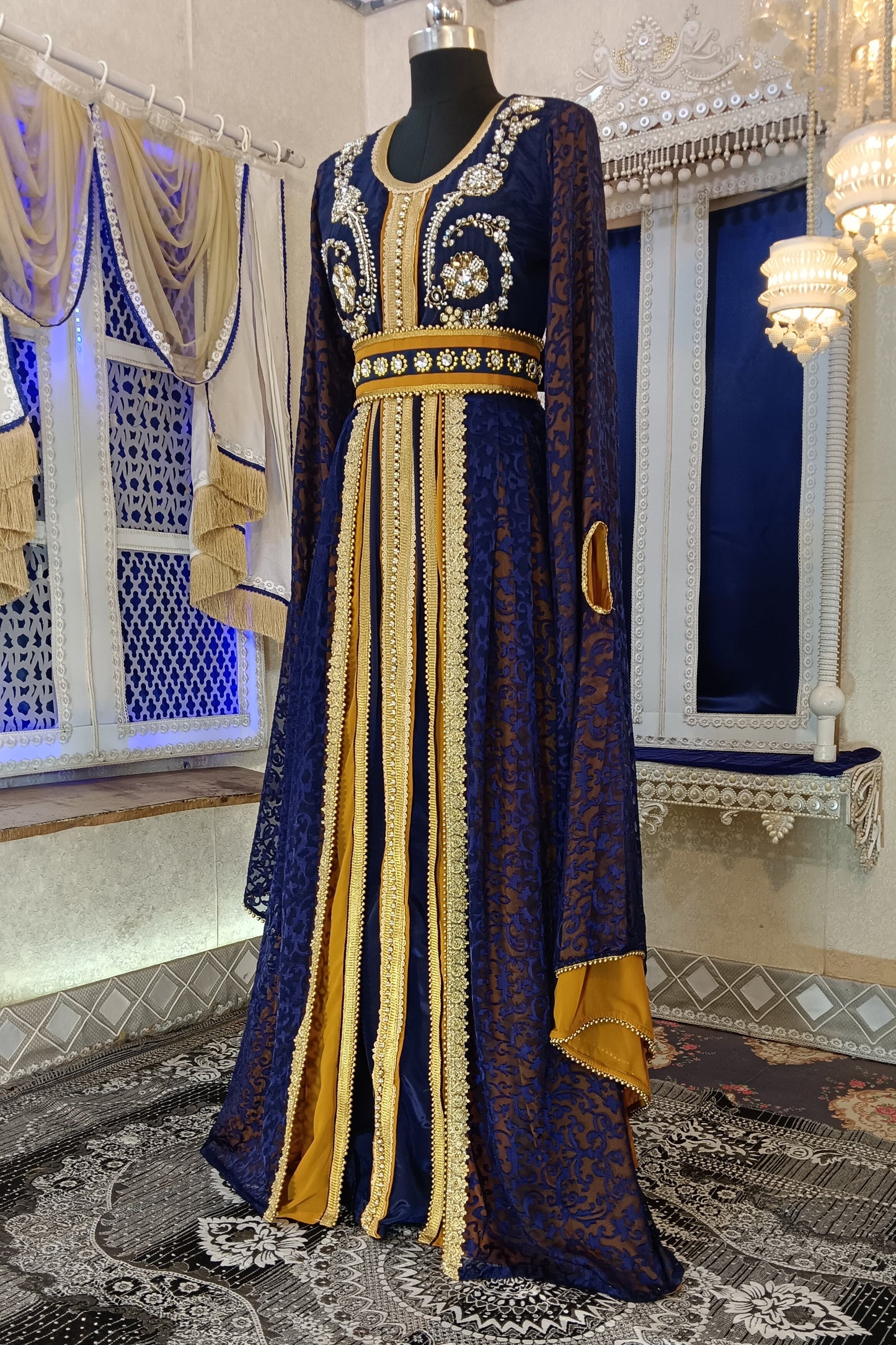 Dark Blue Moroccan Caftan