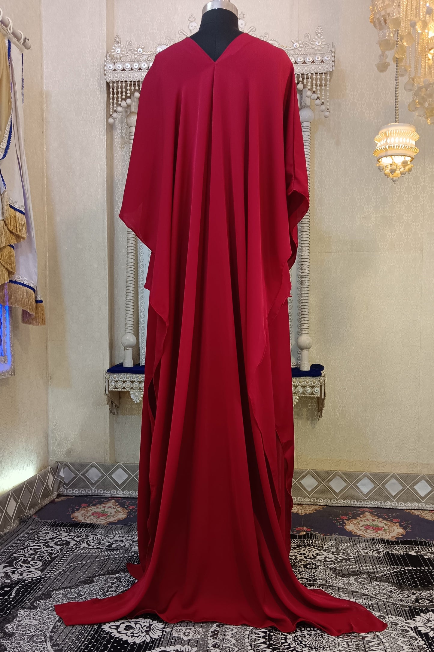 Maroon Designer Islamic Kaftan Israeli Wedding Takchita Kaftan