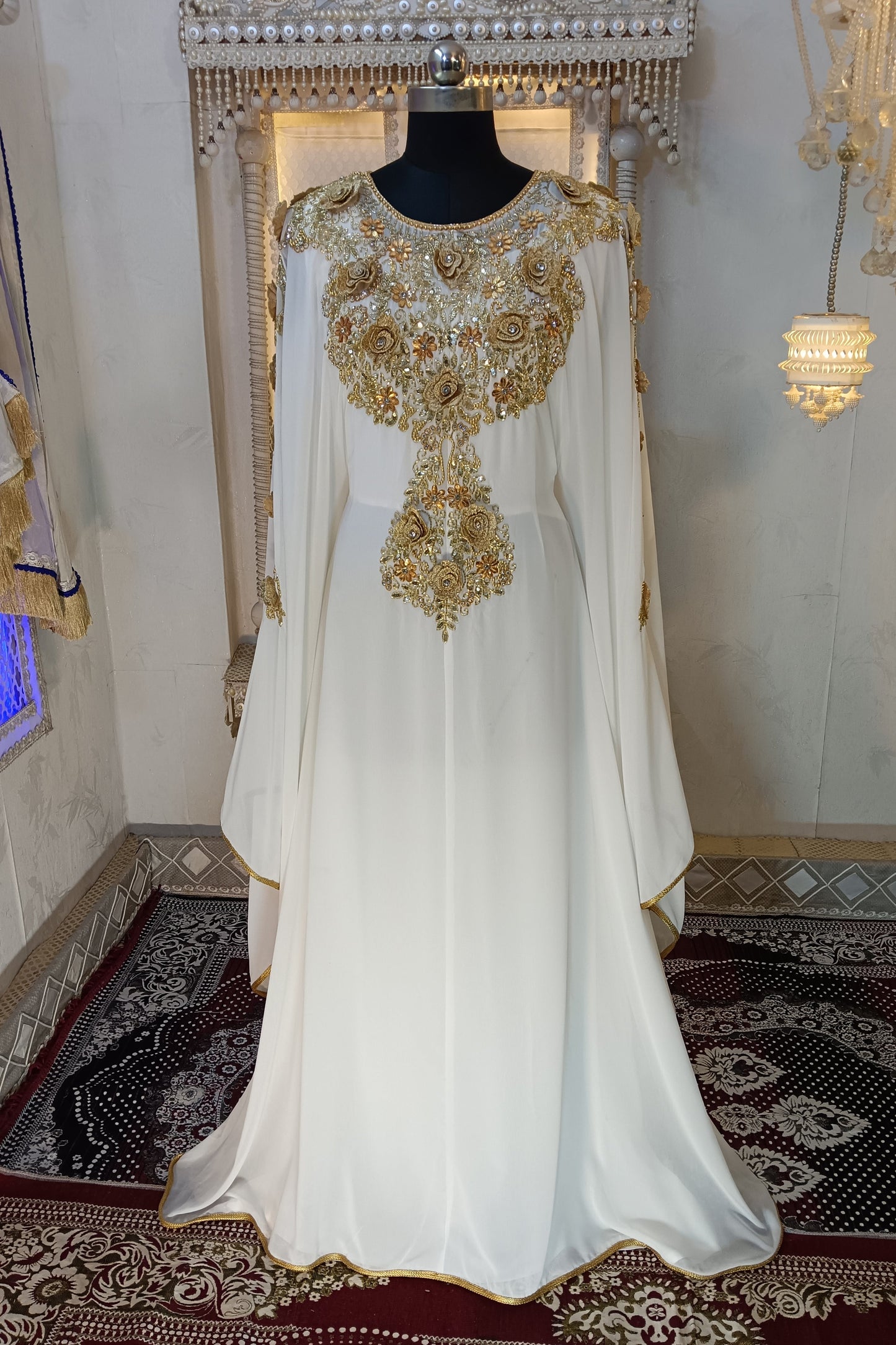 White Islamic Wedding Kaftan
