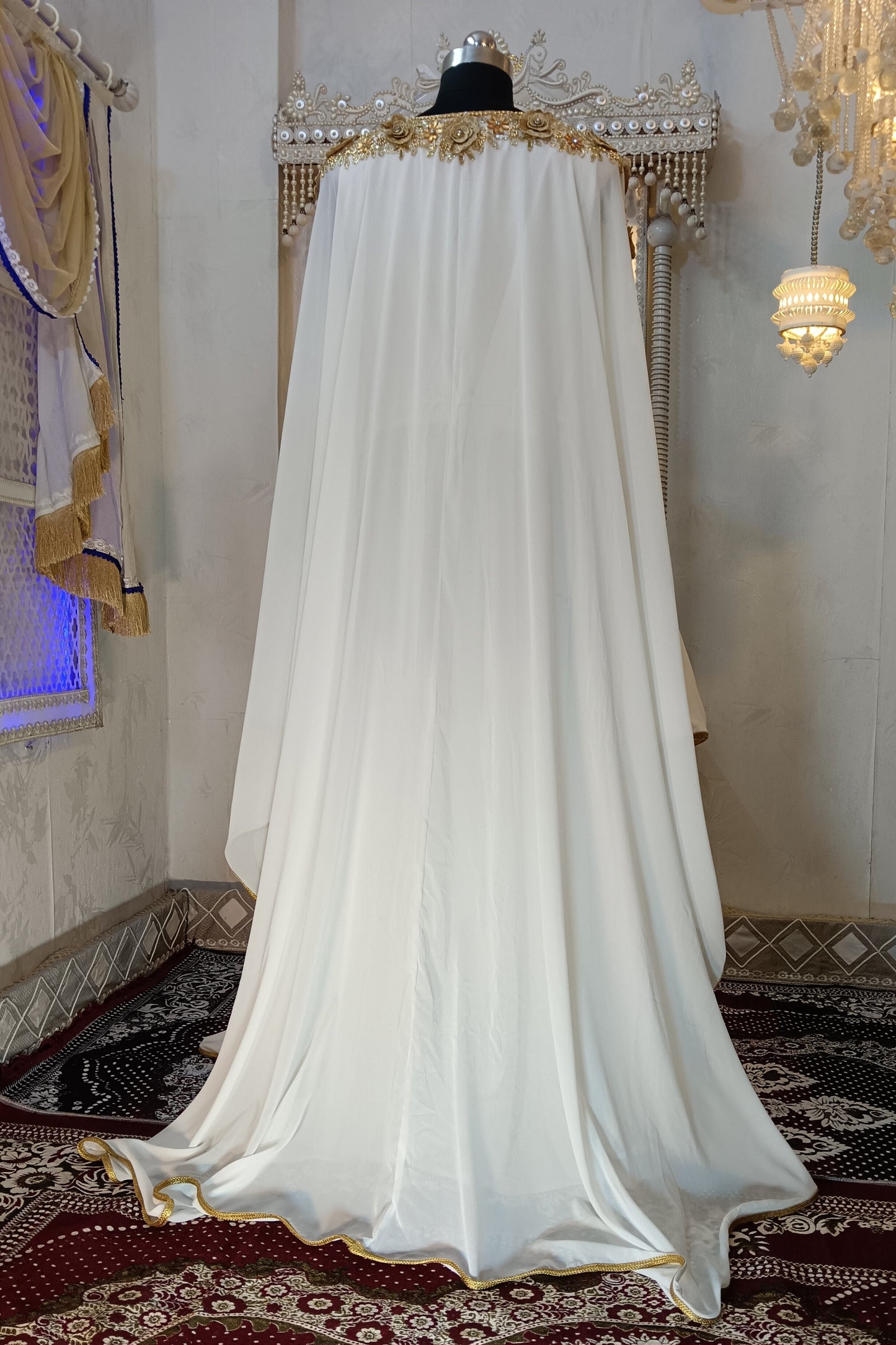 White Designer Islamic Wedding Long Kaftan