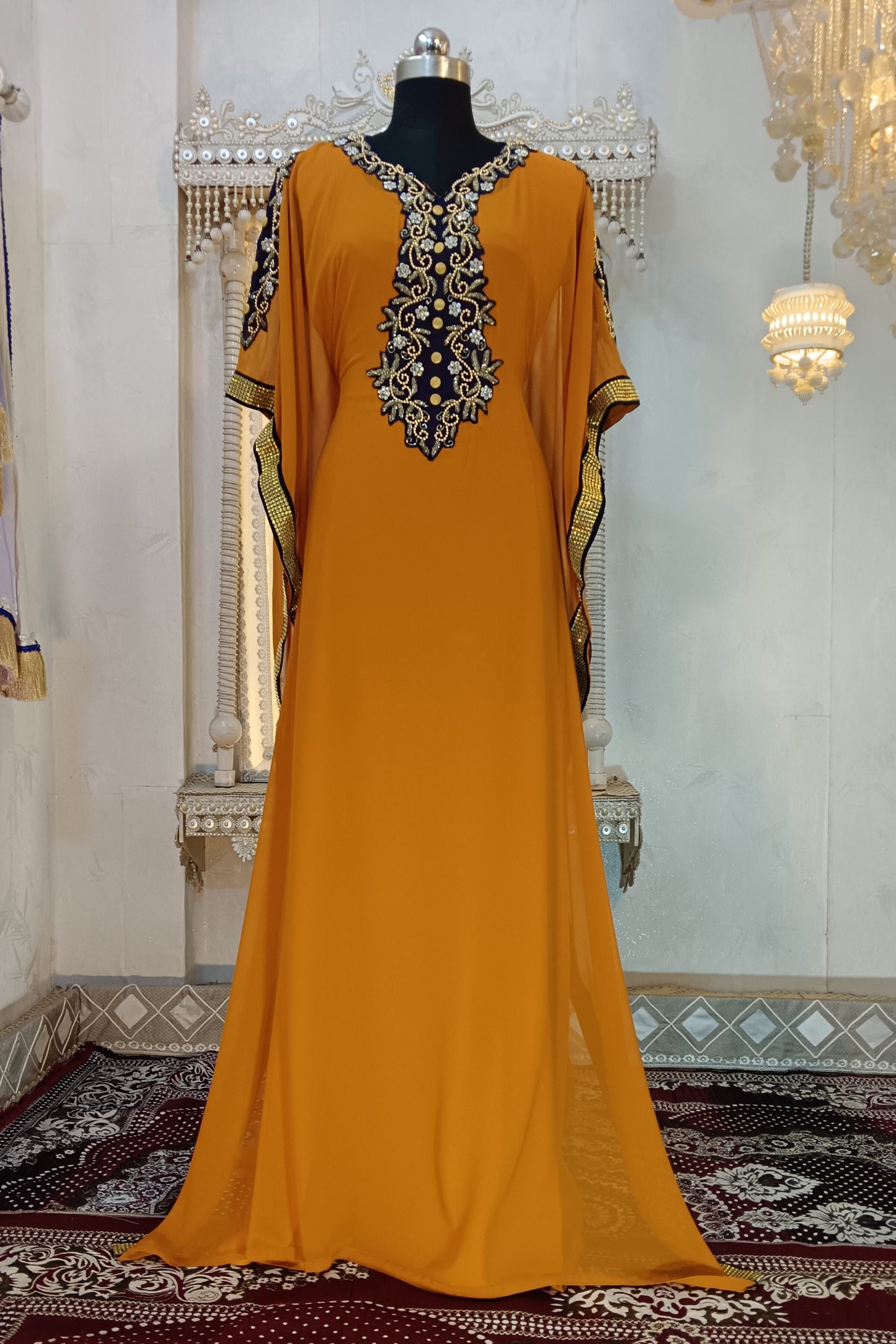 Mustard Islamic Arabic Caftan