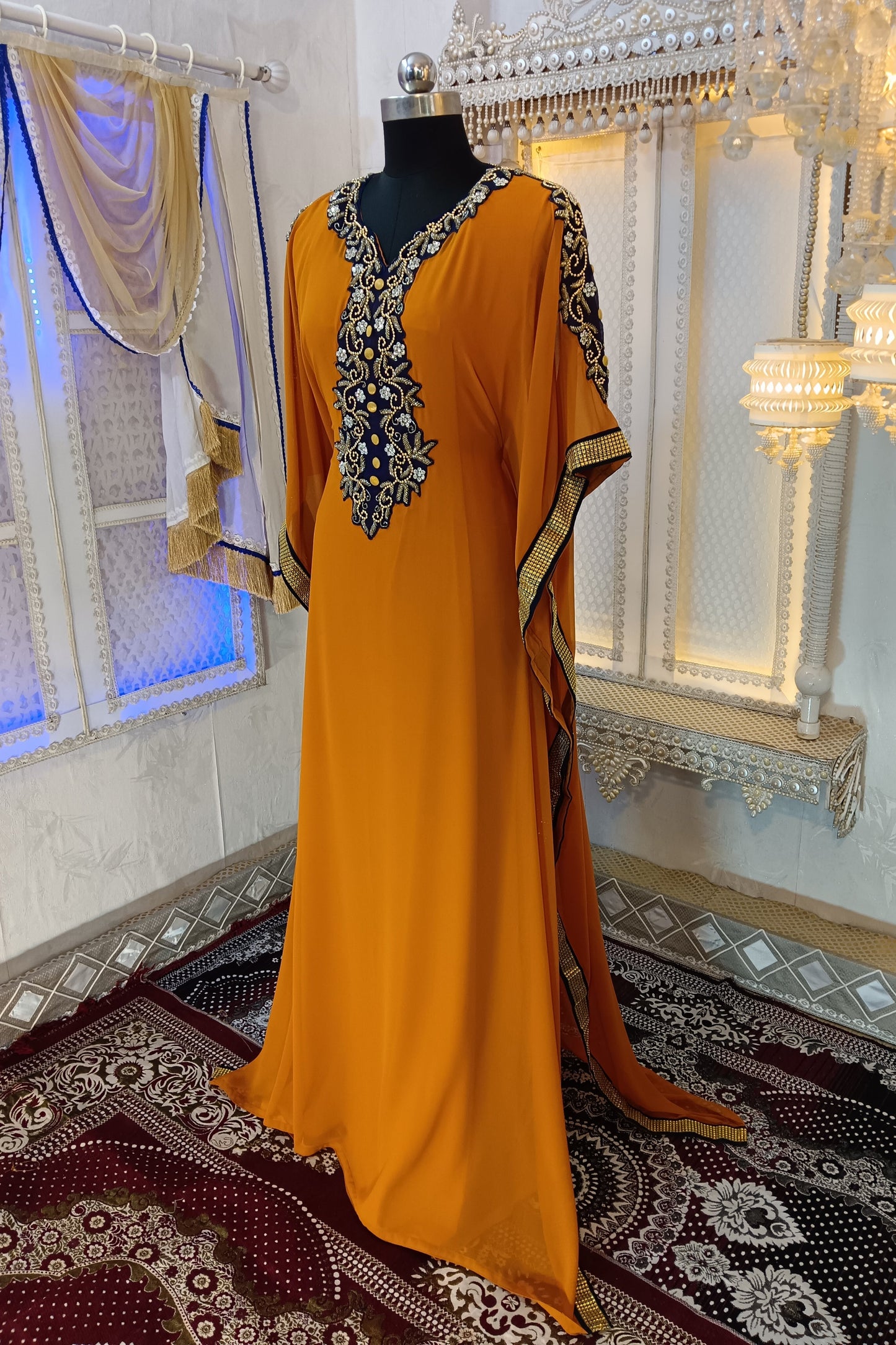 Mustard Takchita Kaftan Dress