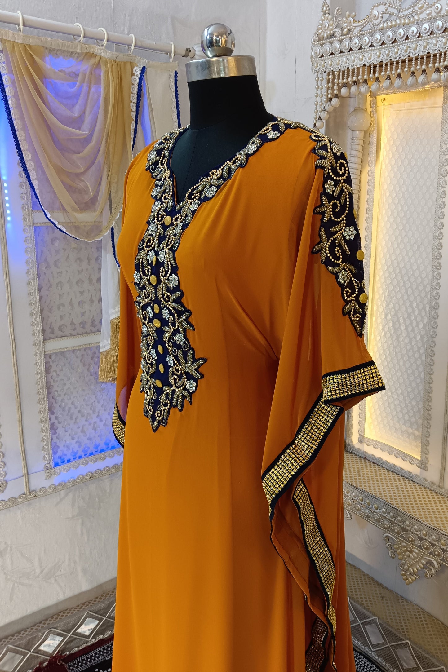 Mustard Designer Islamic Arabic Caftan