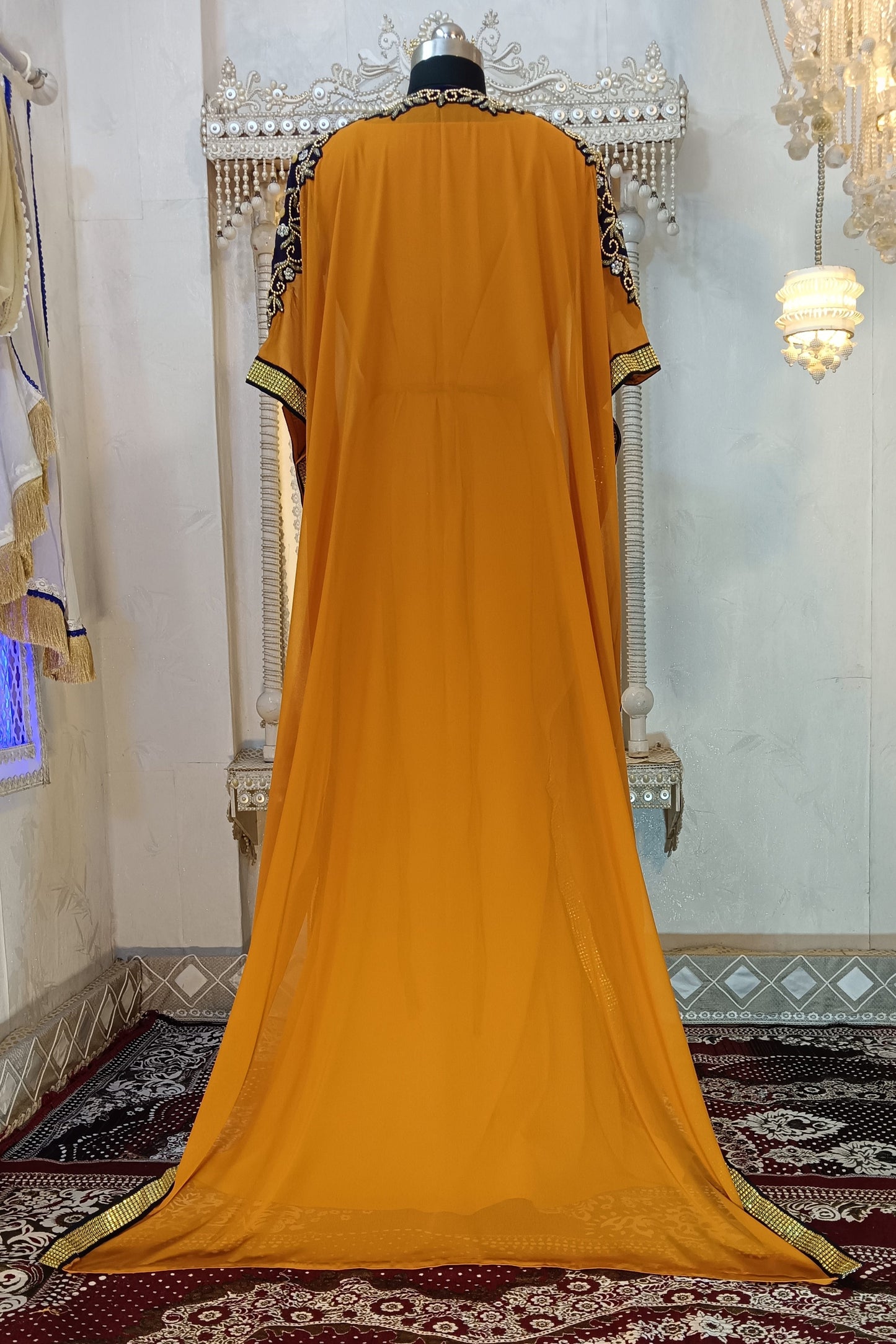 Mustard Designer Islamic Arabic Caftan