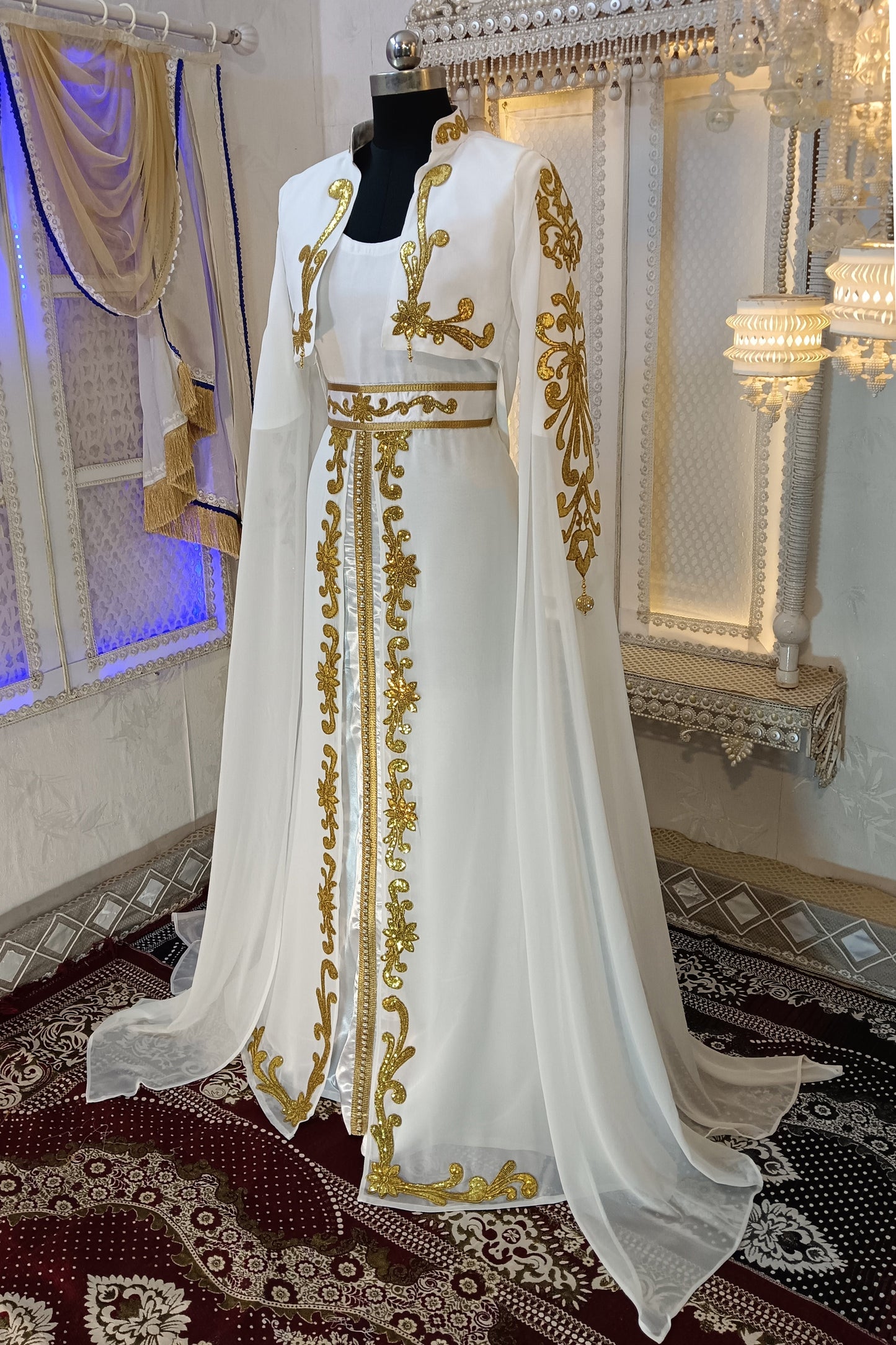 White Color Wedding Kaftan
