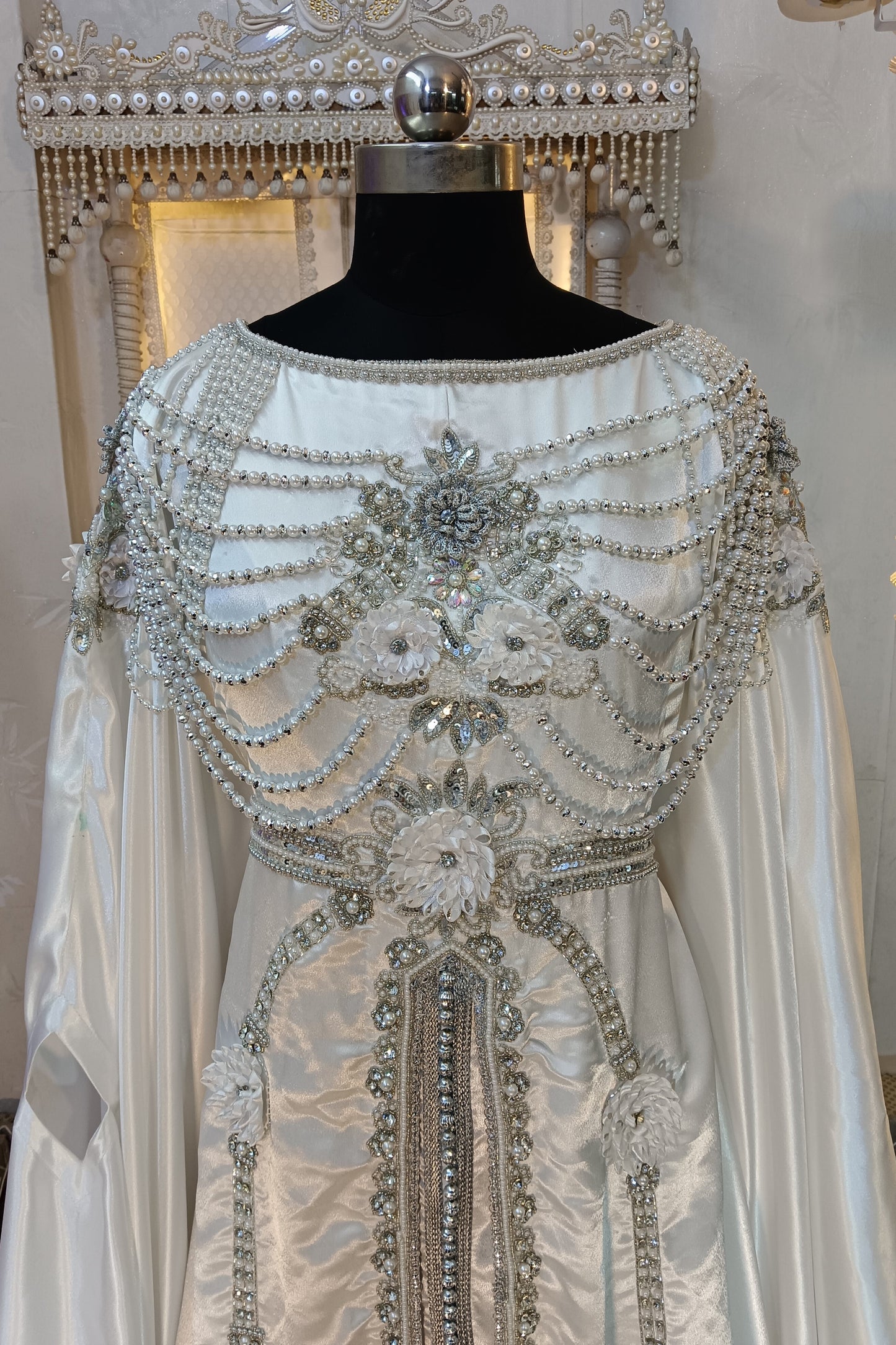 White Arabic Moroccan Islamic Wedding Kaftan