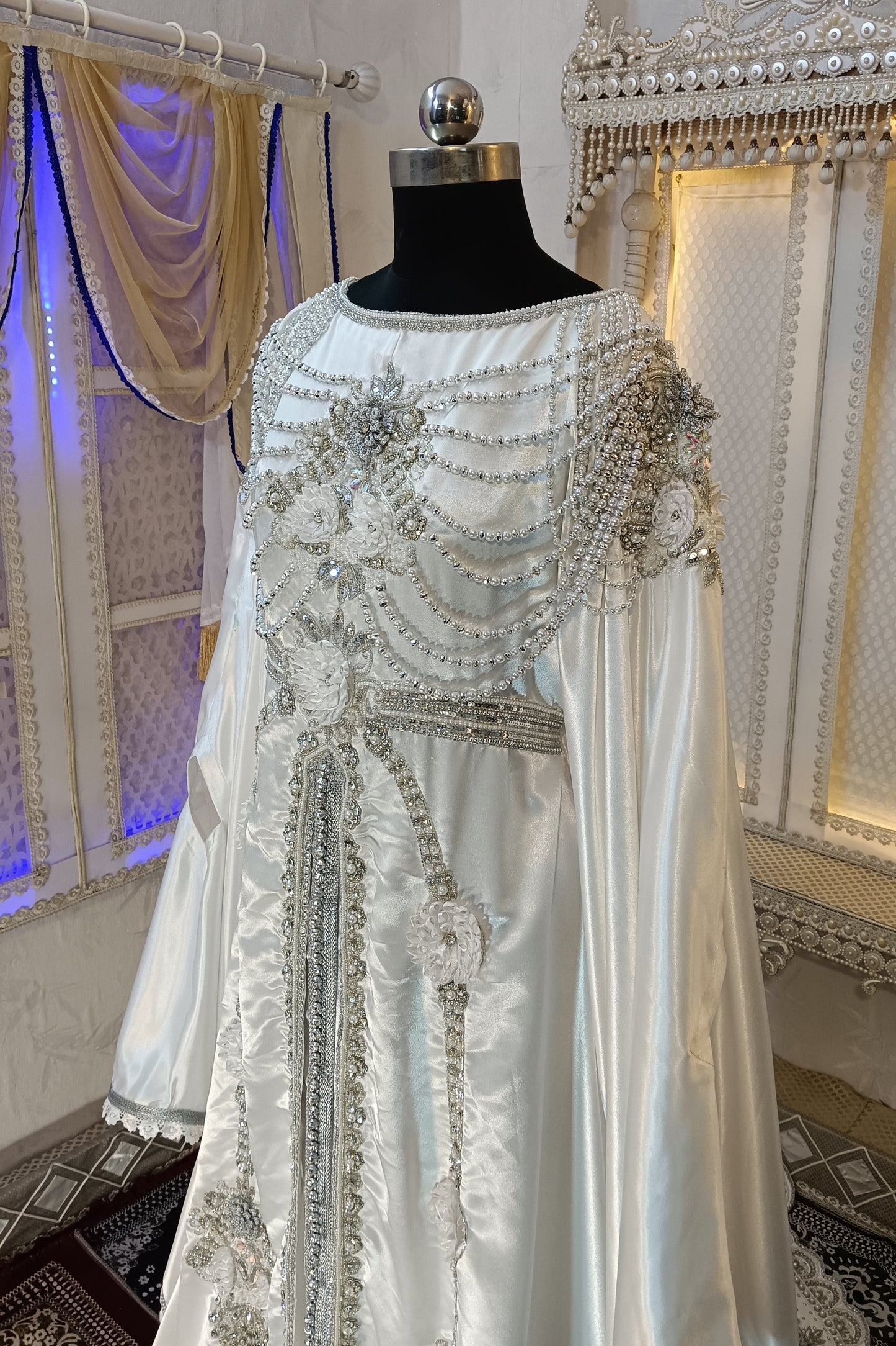 White Arabic Moroccan Islamic Wedding Kaftan