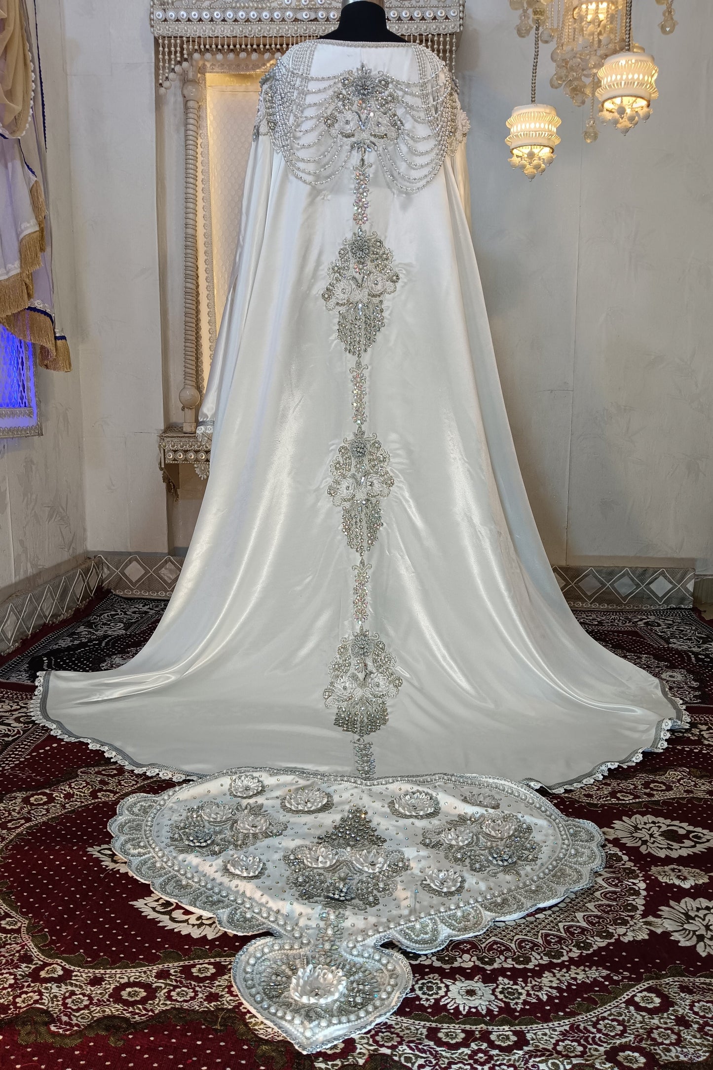 White Arabic Moroccan Islamic Wedding Kaftan
