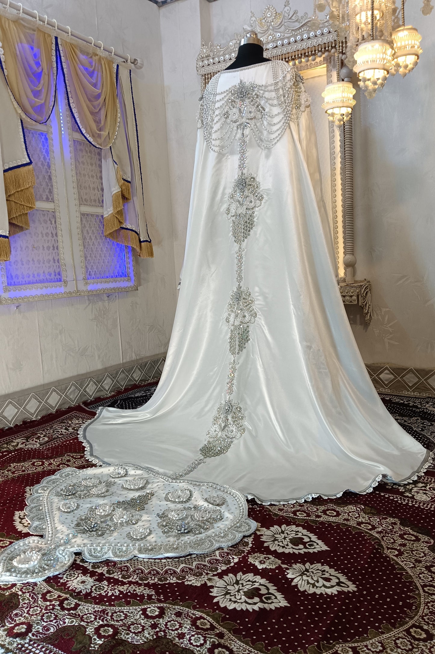 White Arabic Moroccan Islamic Wedding Kaftan