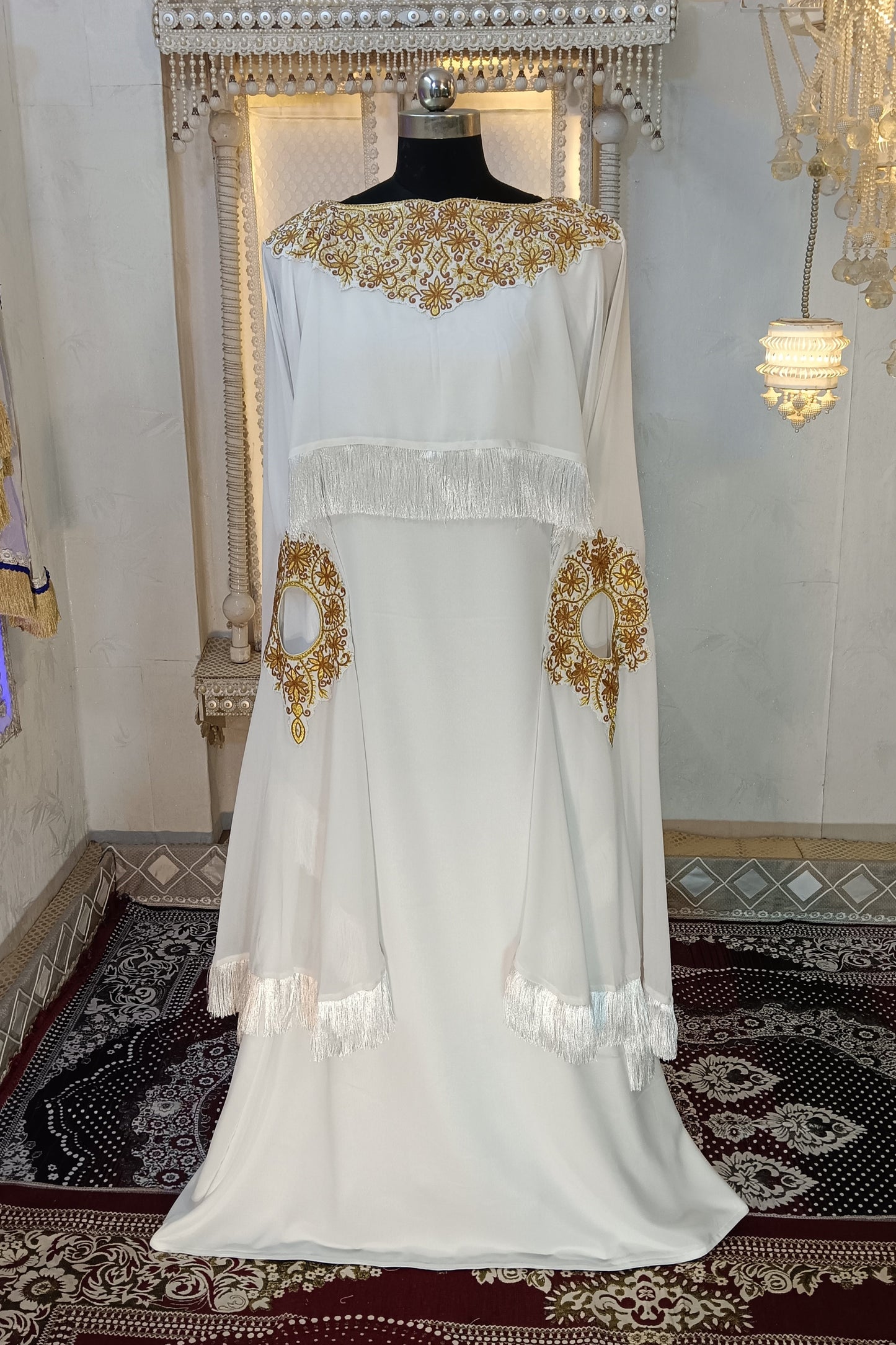 White Designer Embroidery Dress
