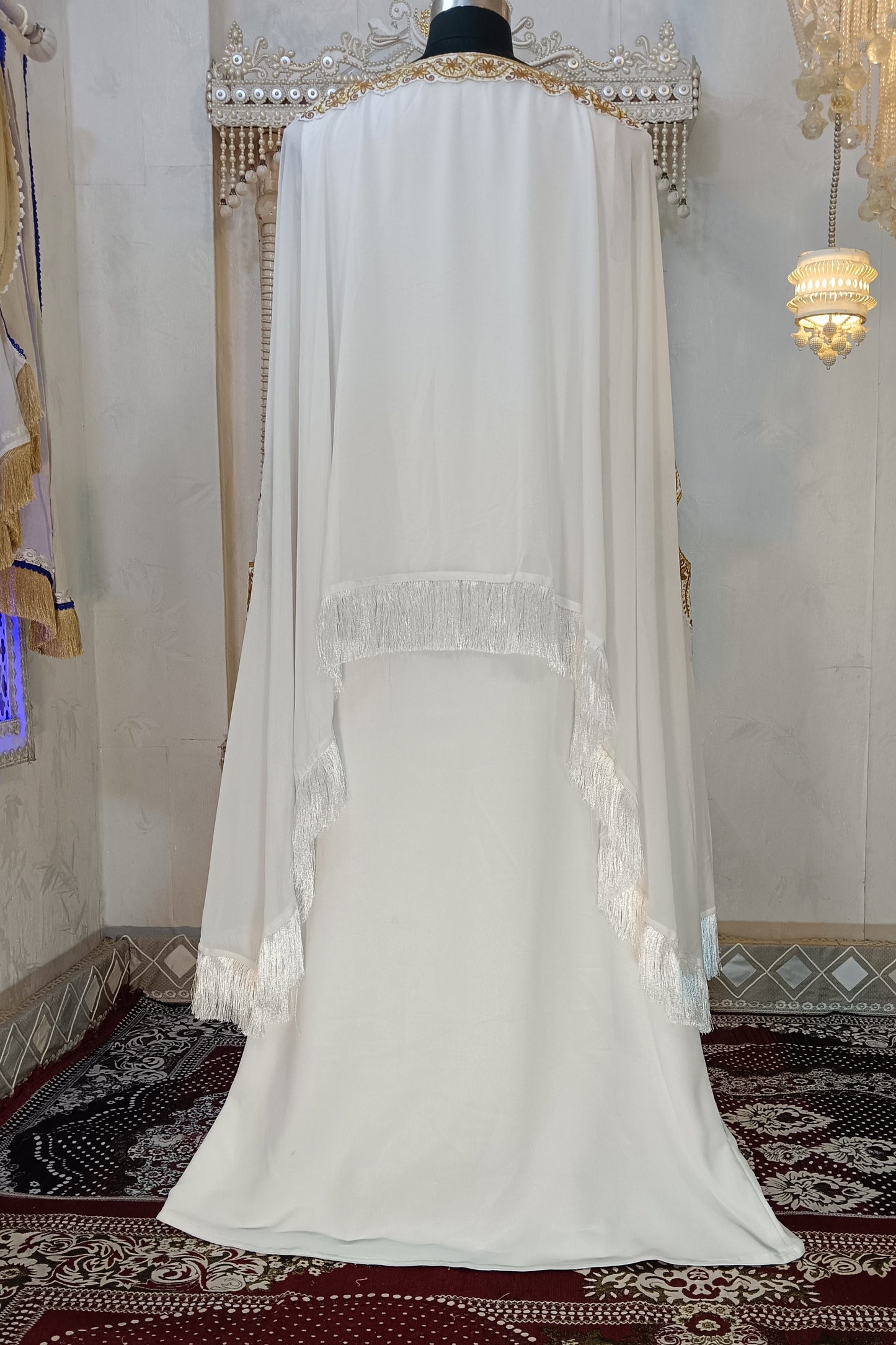 White Islamic Designer Embroidery Kaftan