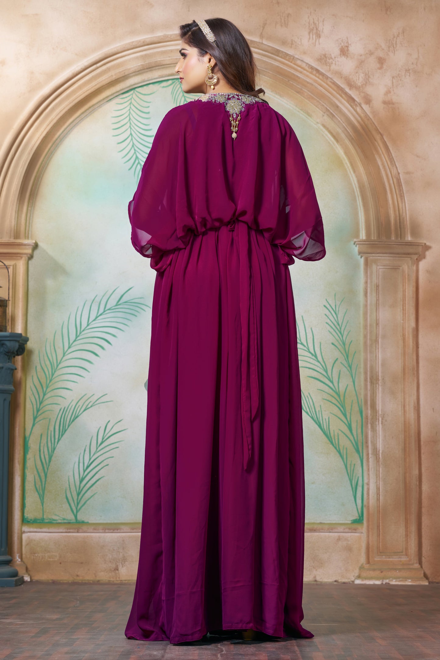 Violet Arabic Designer Takchita Kaftan
