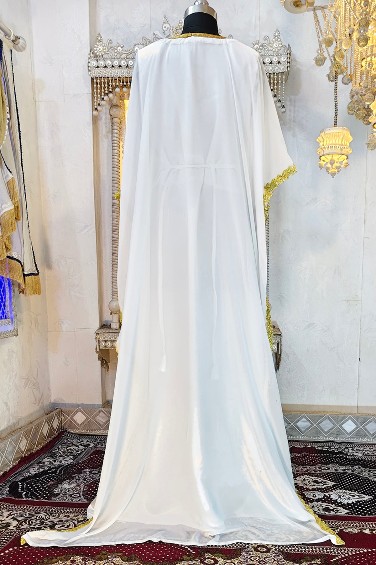 White Designer Islamic Wedding Caftan