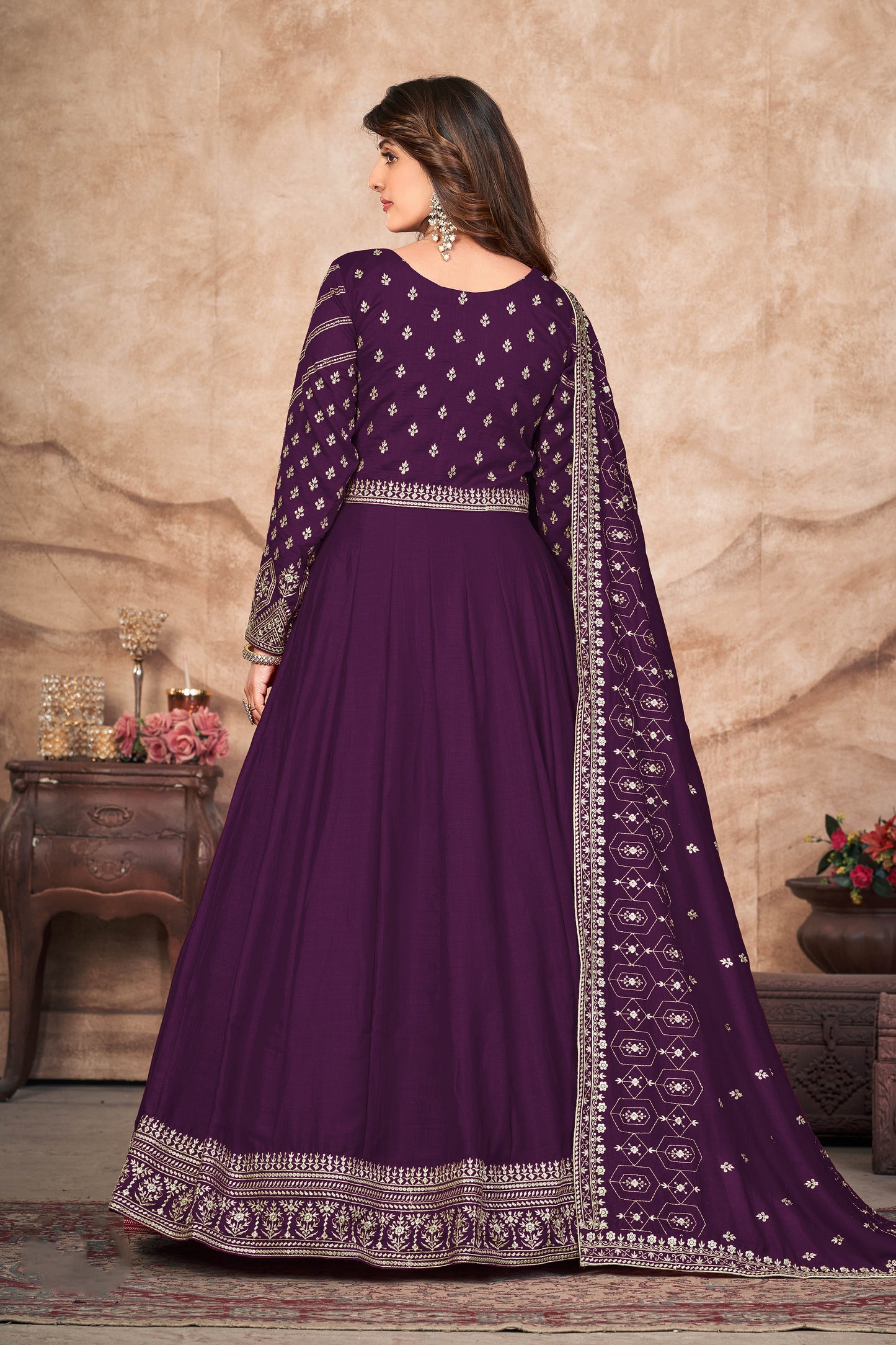 Purple Designer Anarkali Suit