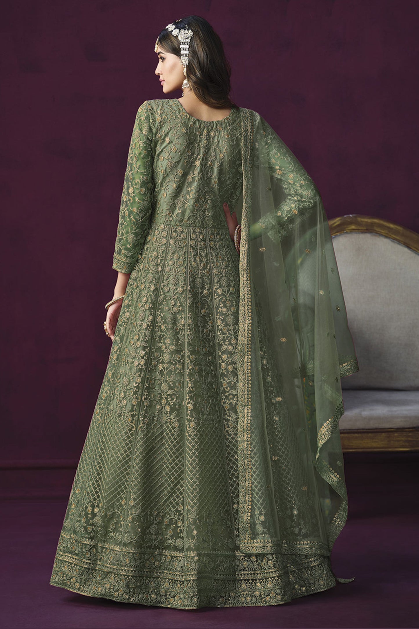 Green Anarkali Salwar Kameez