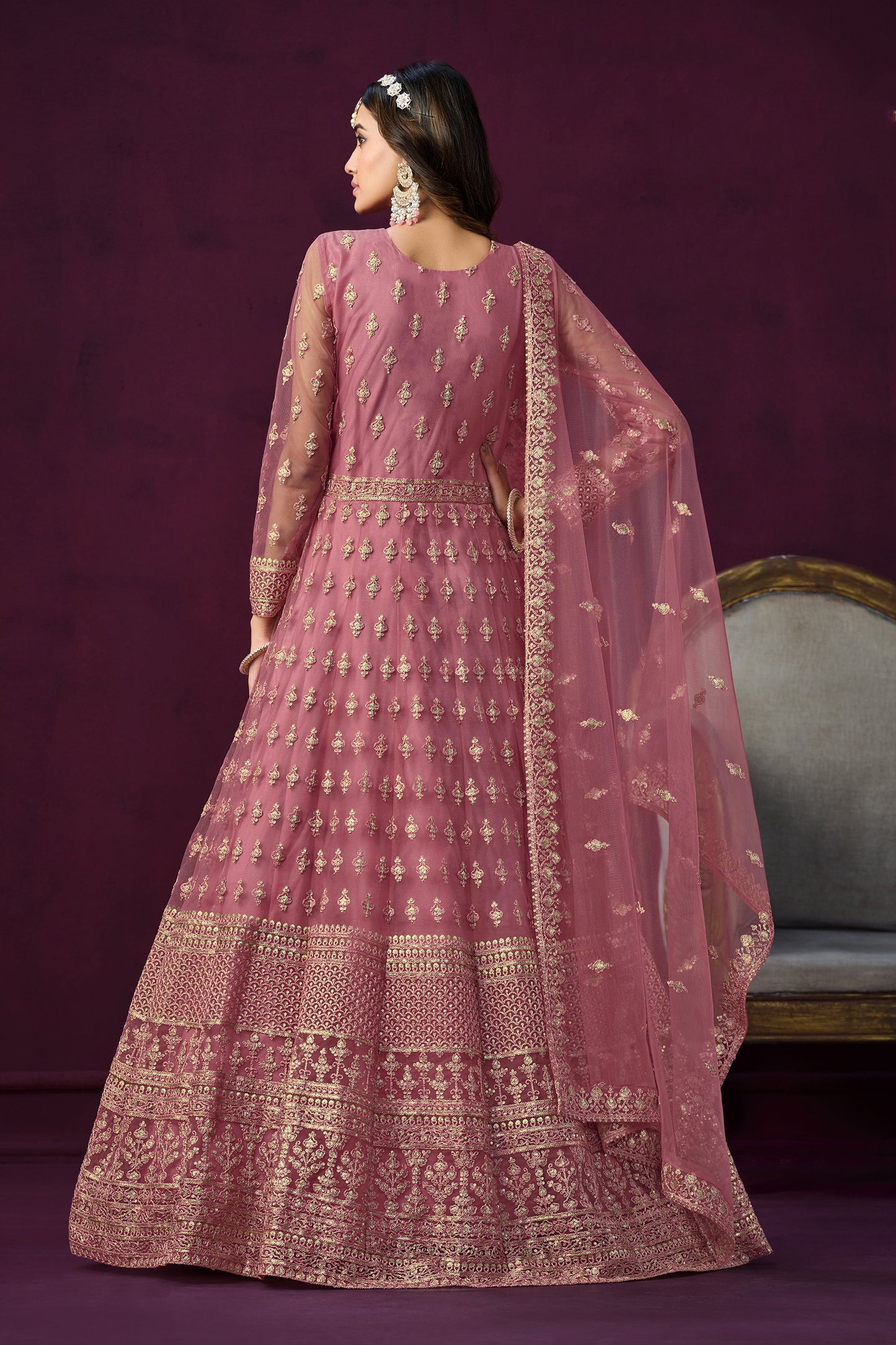 Pink Designer Embroidery Salwar Kameez Suit