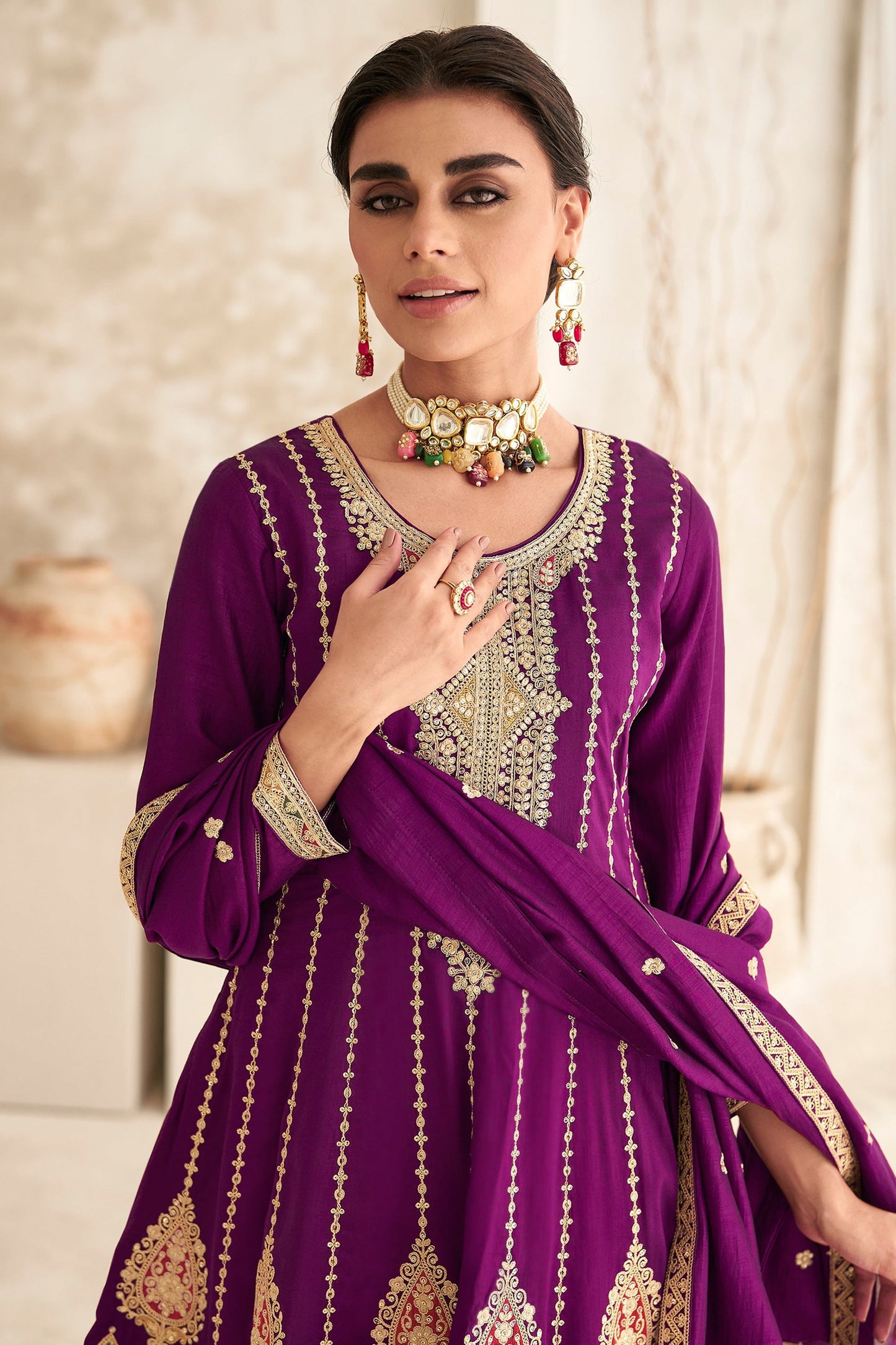 Wine Party Wear Suit