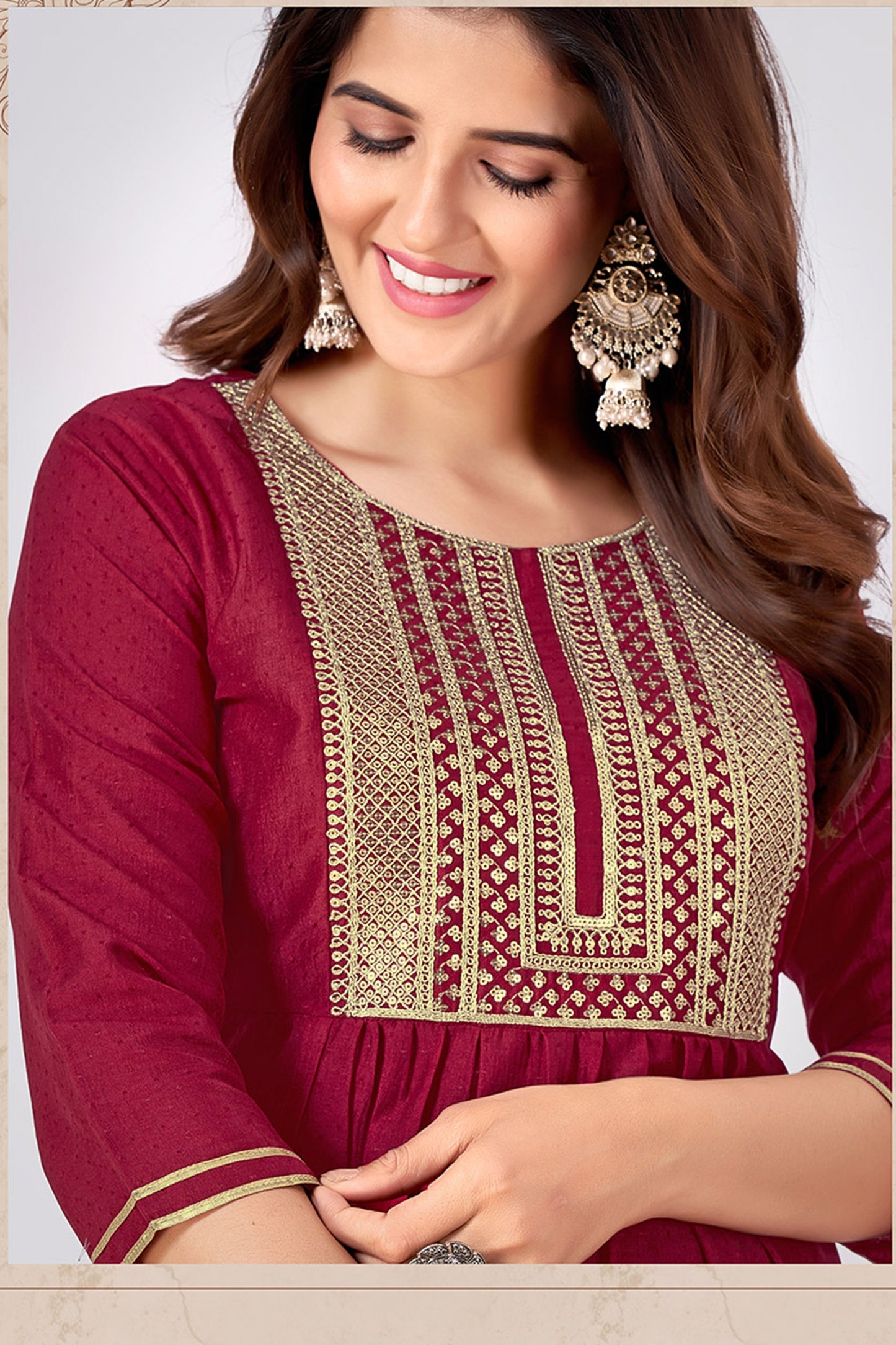 Burgundy Designer Party Wear Suit