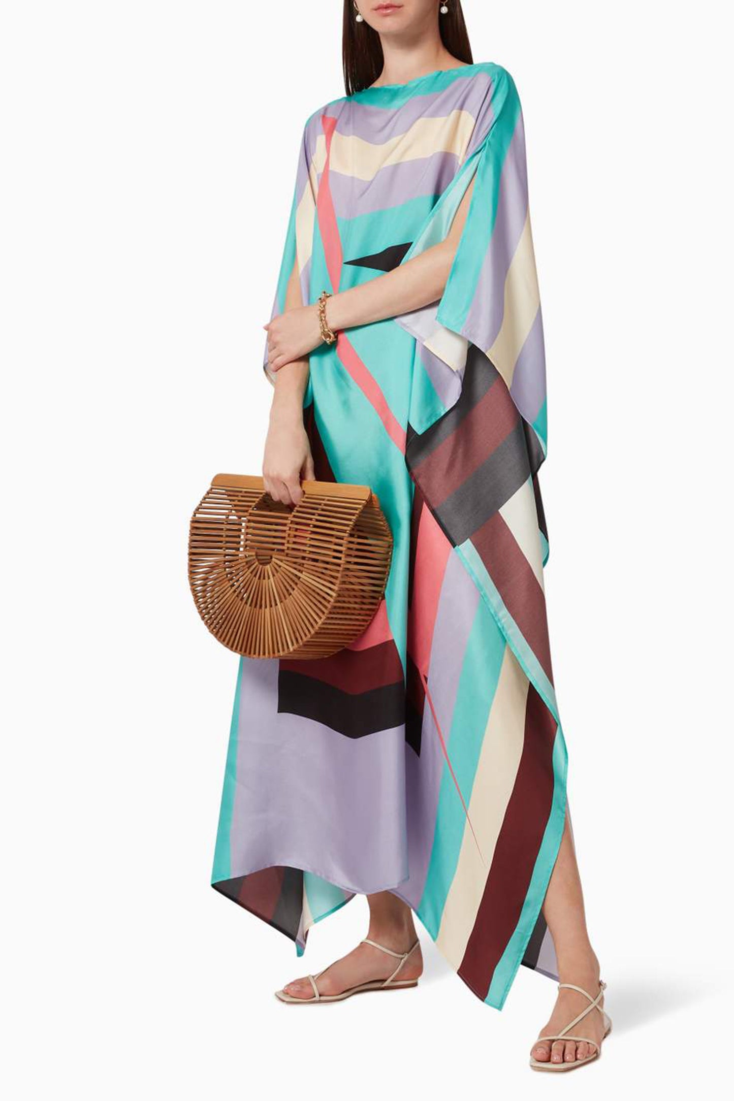 Woman Printed Soft Silk Crepe Kaftan