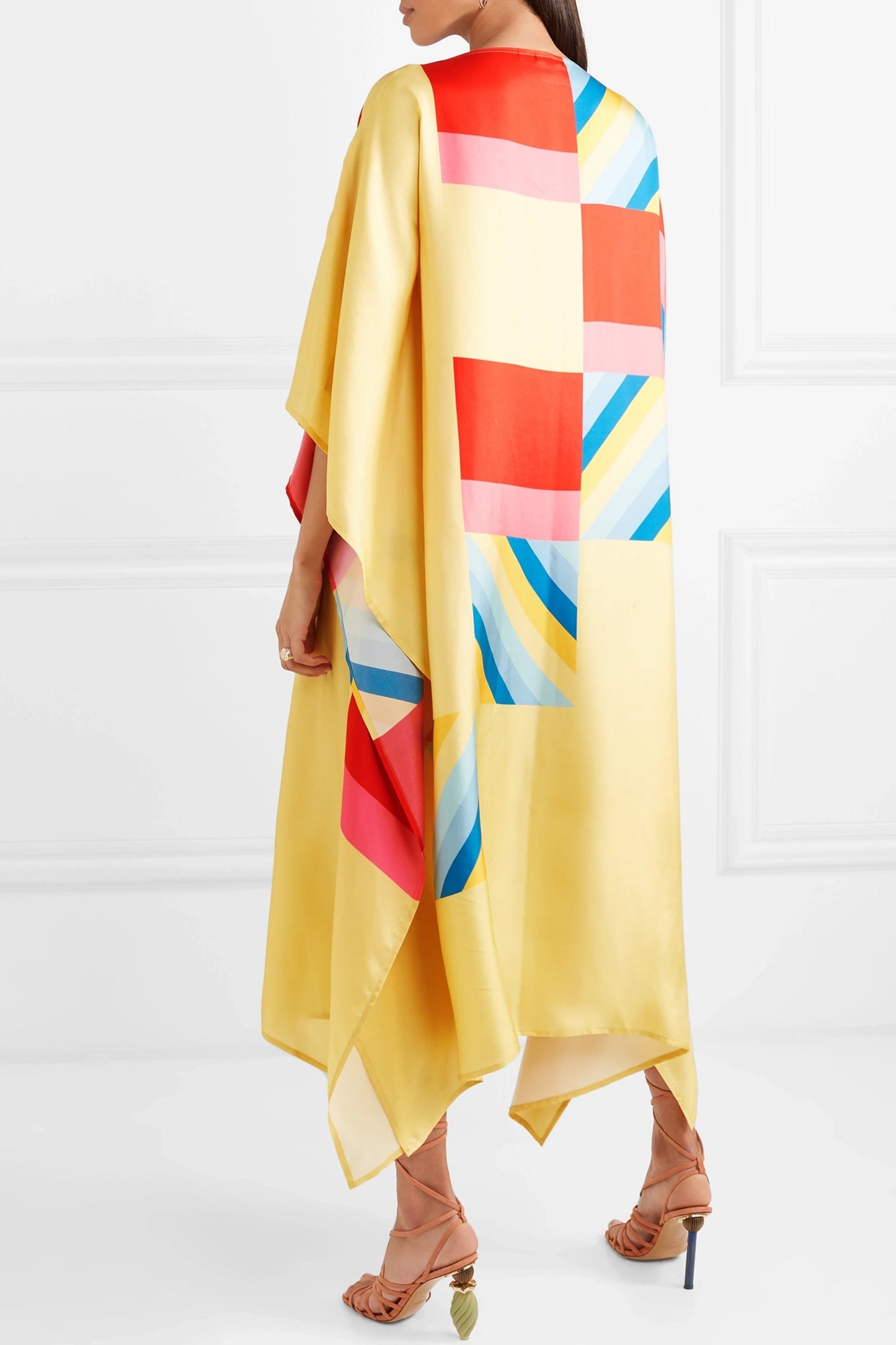 Woman Printed Soft Satin Silk Kaftan