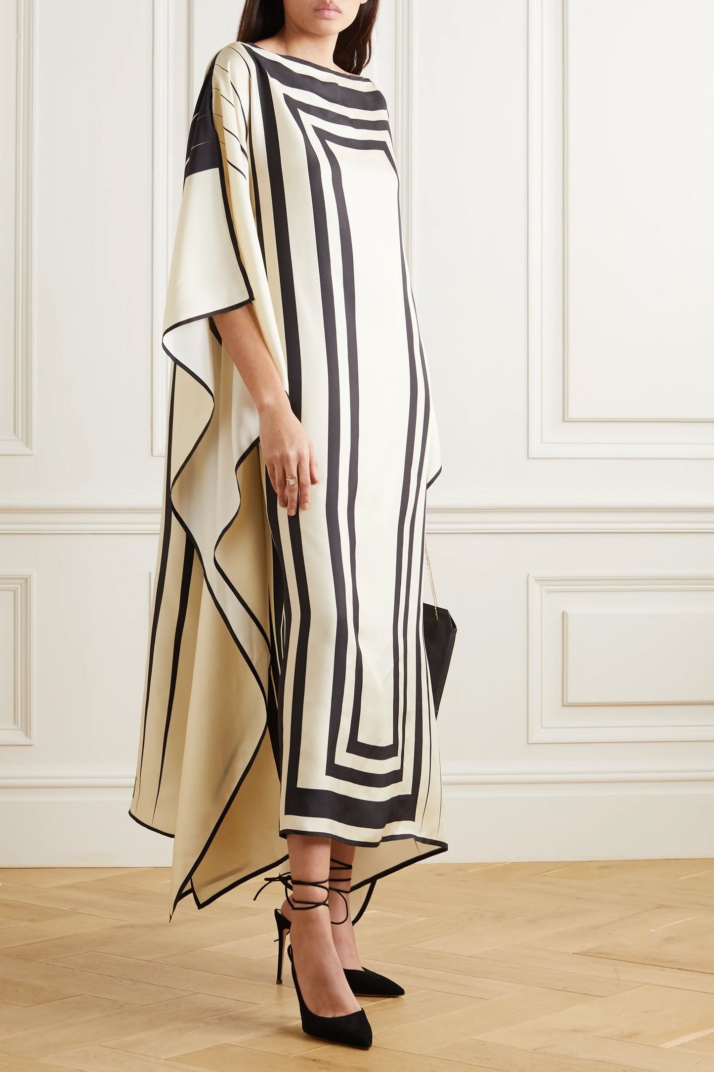 Woman Printed Soft Satin Silk Kaftan