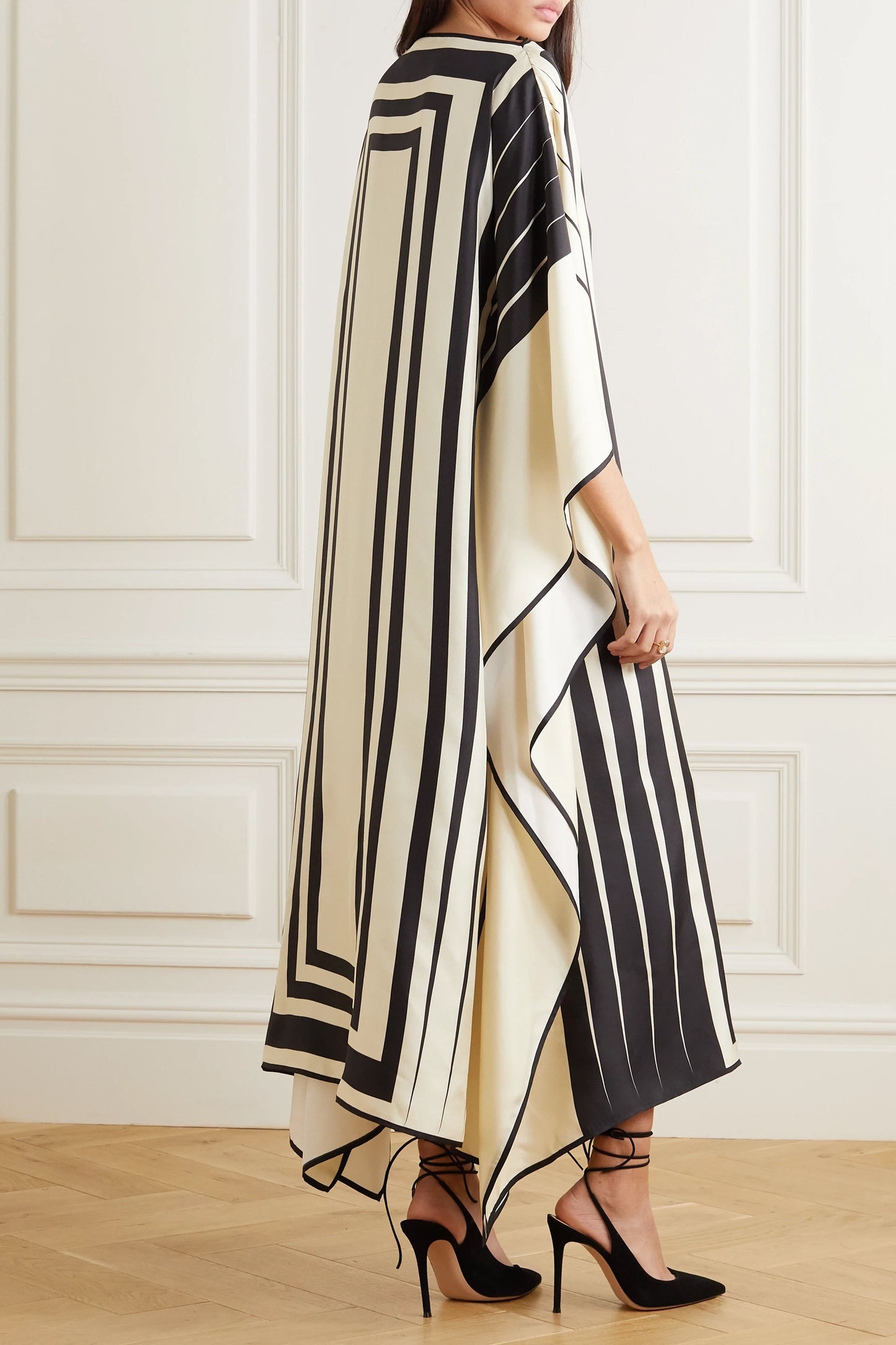 Woman Printed Soft Satin Silk Kaftan