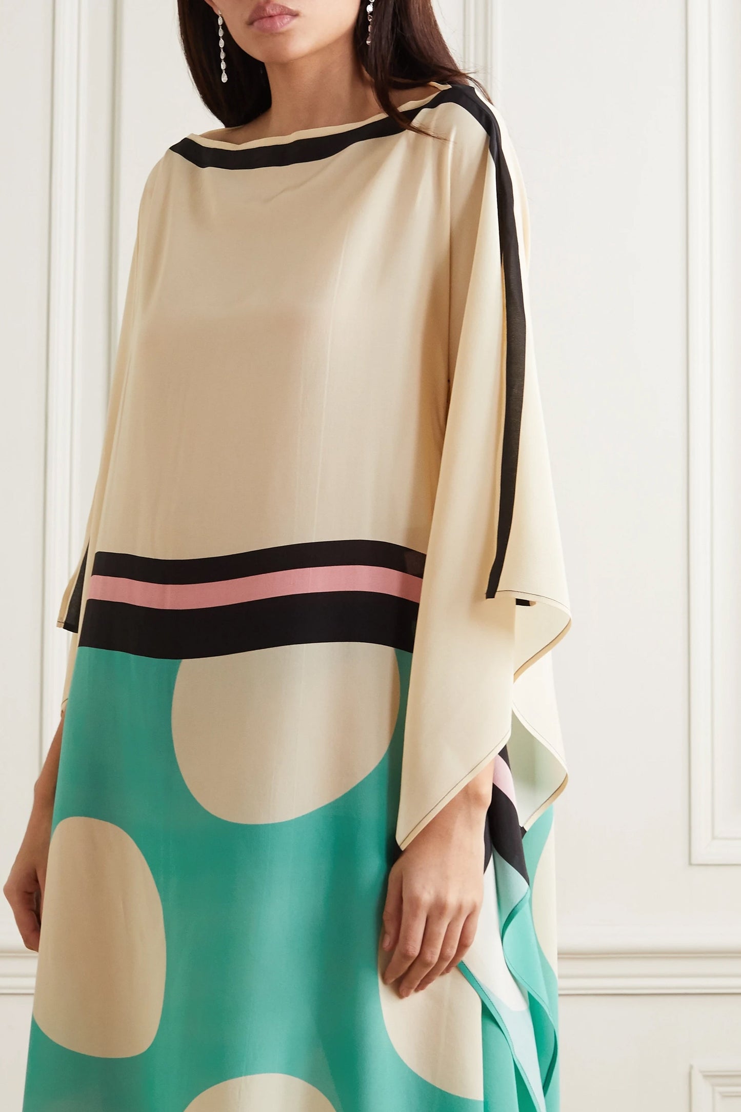 Woman Printed Soft Satin Silk Kaftan
