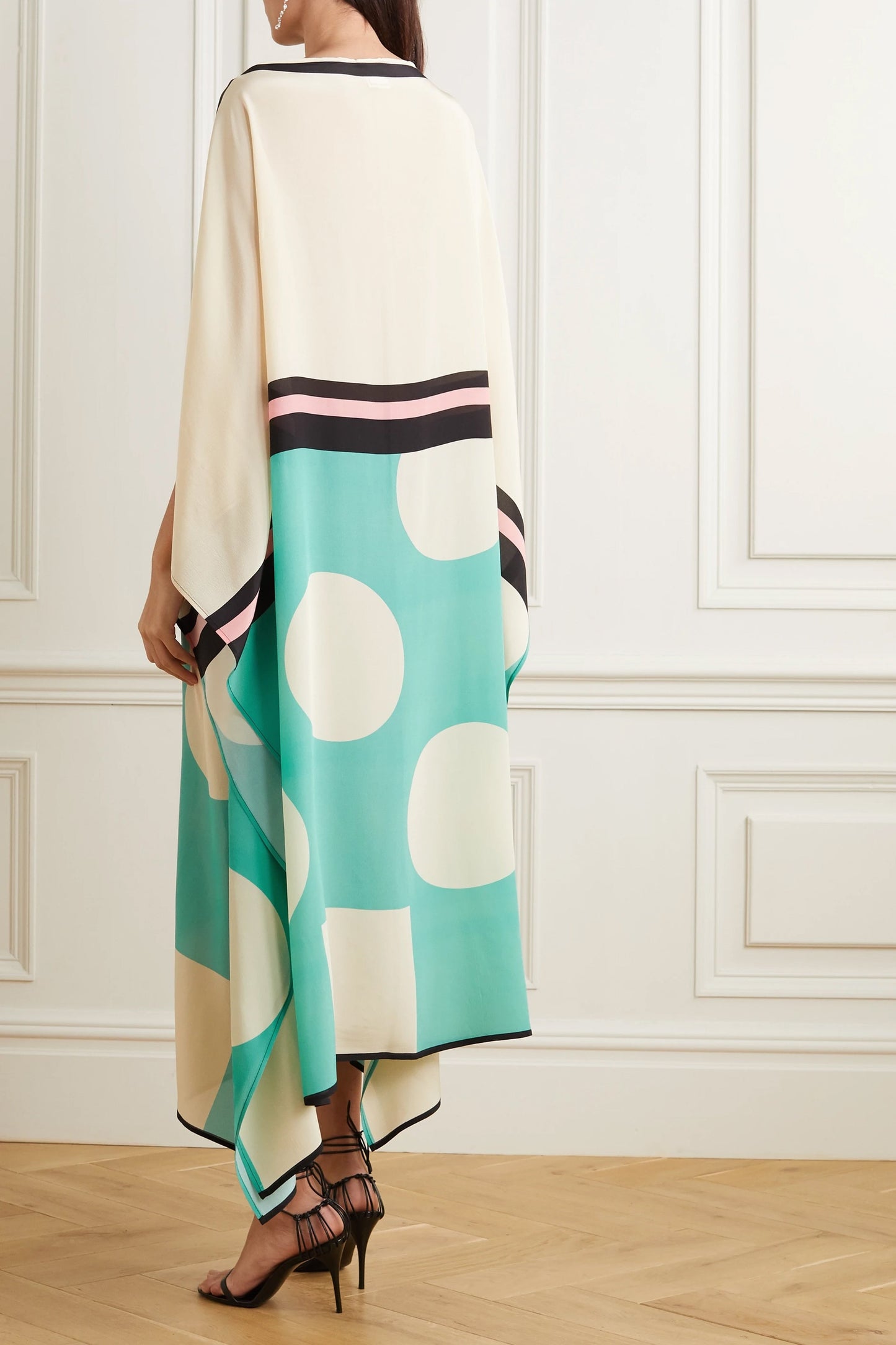 Woman Printed Soft Satin Silk Kaftan