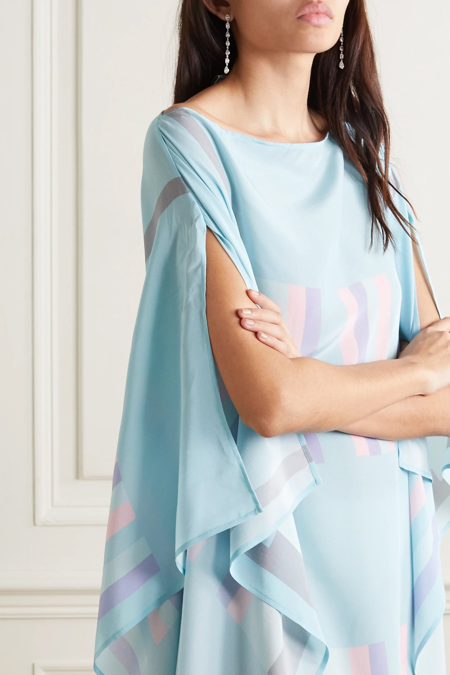 Woman Printed Soft Satin Silk Kaftan