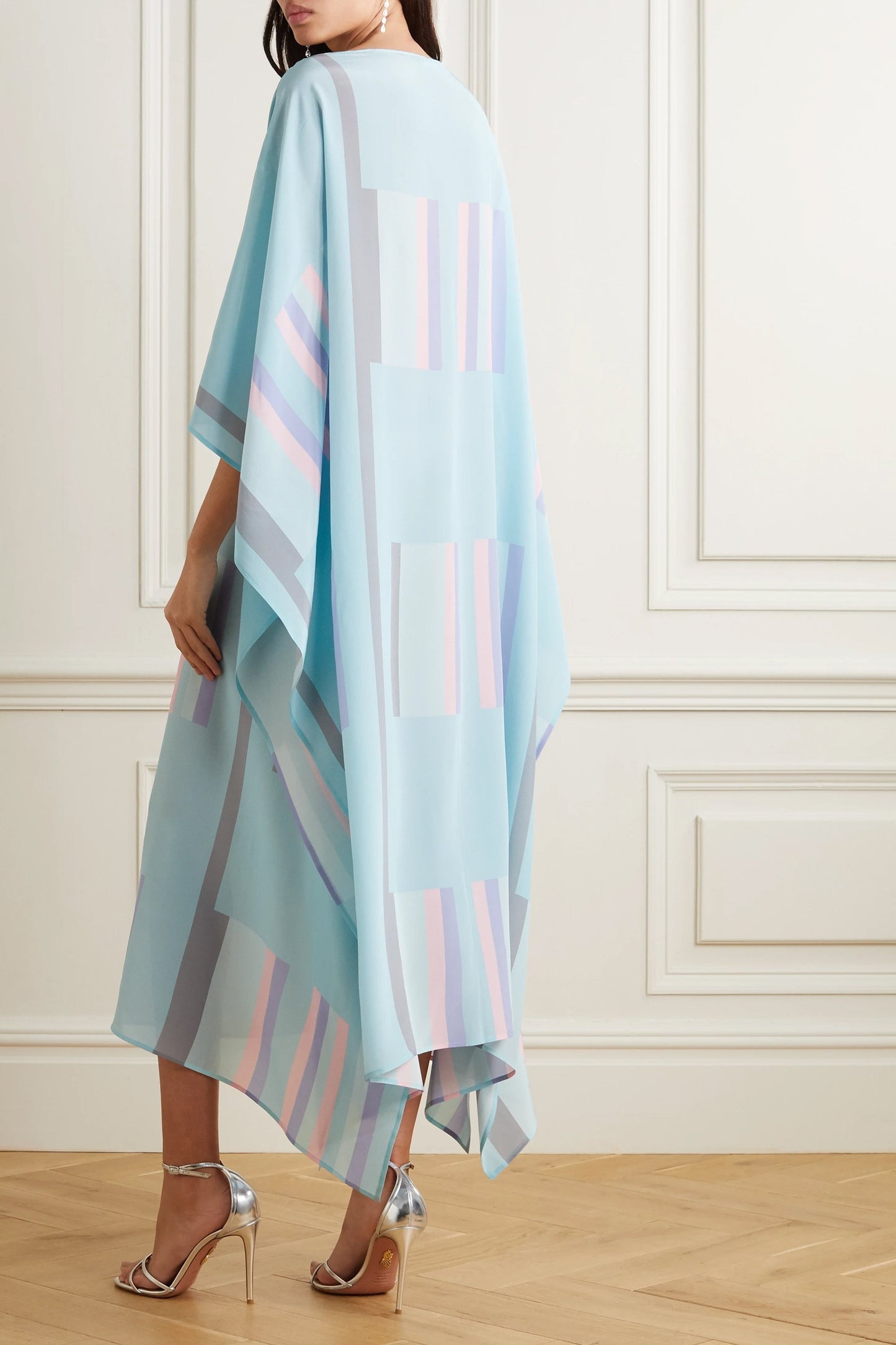Woman Printed Soft Satin Silk Kaftan
