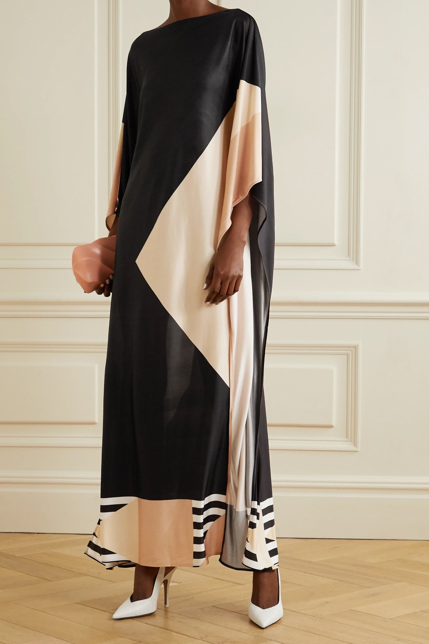 Woman Printed Soft Satin Silk Kaftan
