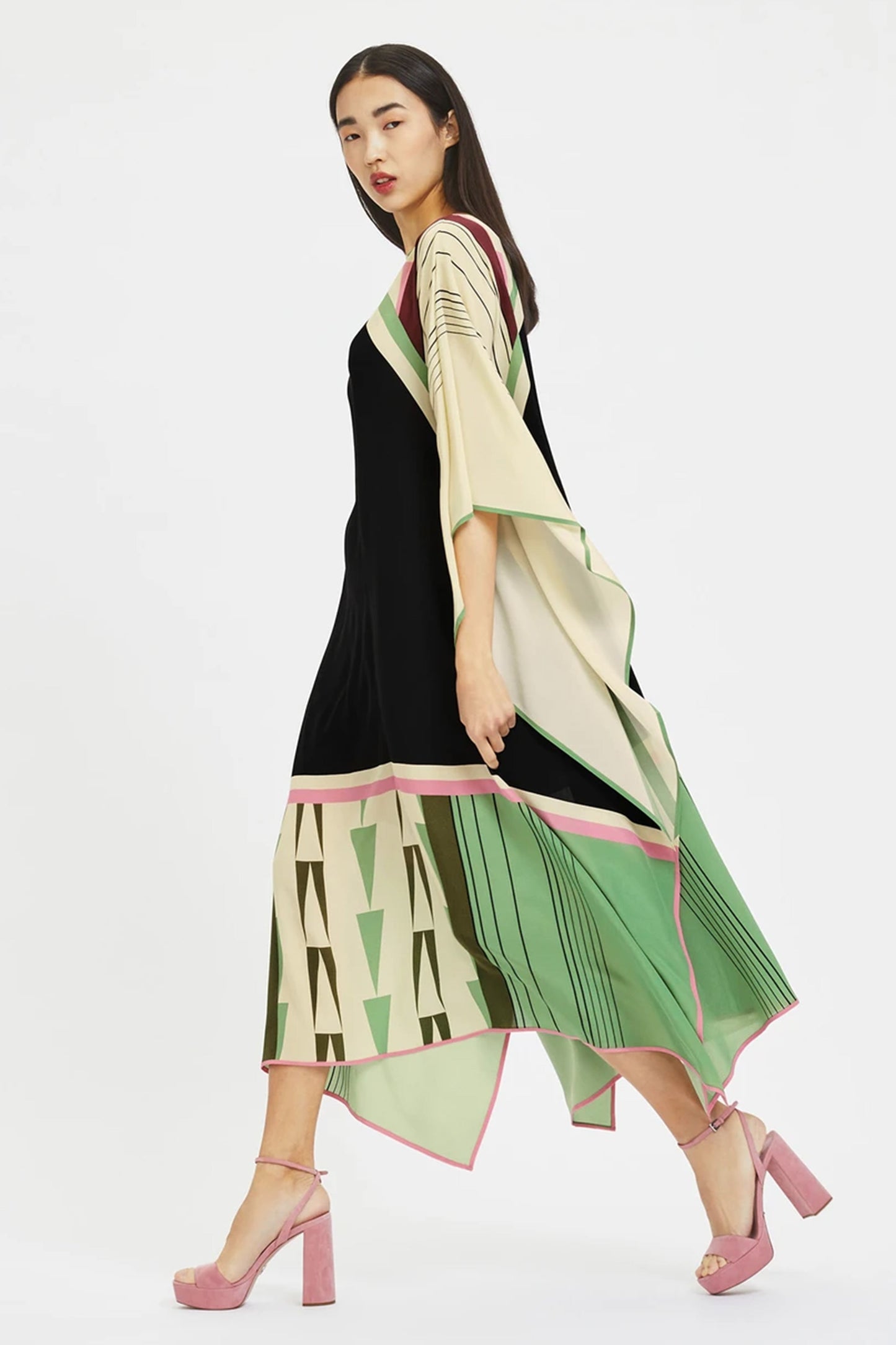 Woman Printed Soft Silk Crepe Kaftan