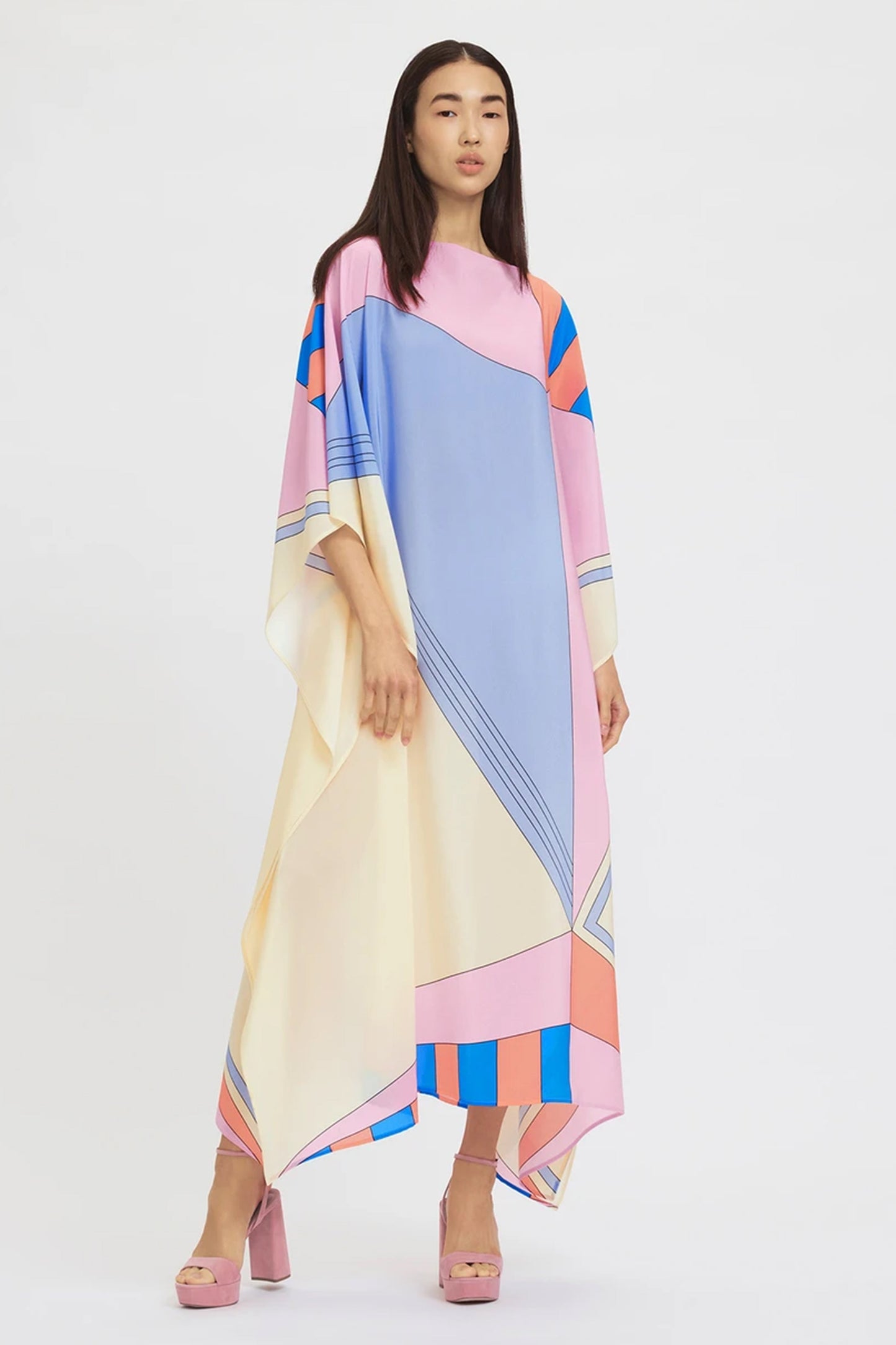 Woman Printed Soft Silk Crepe Kaftan