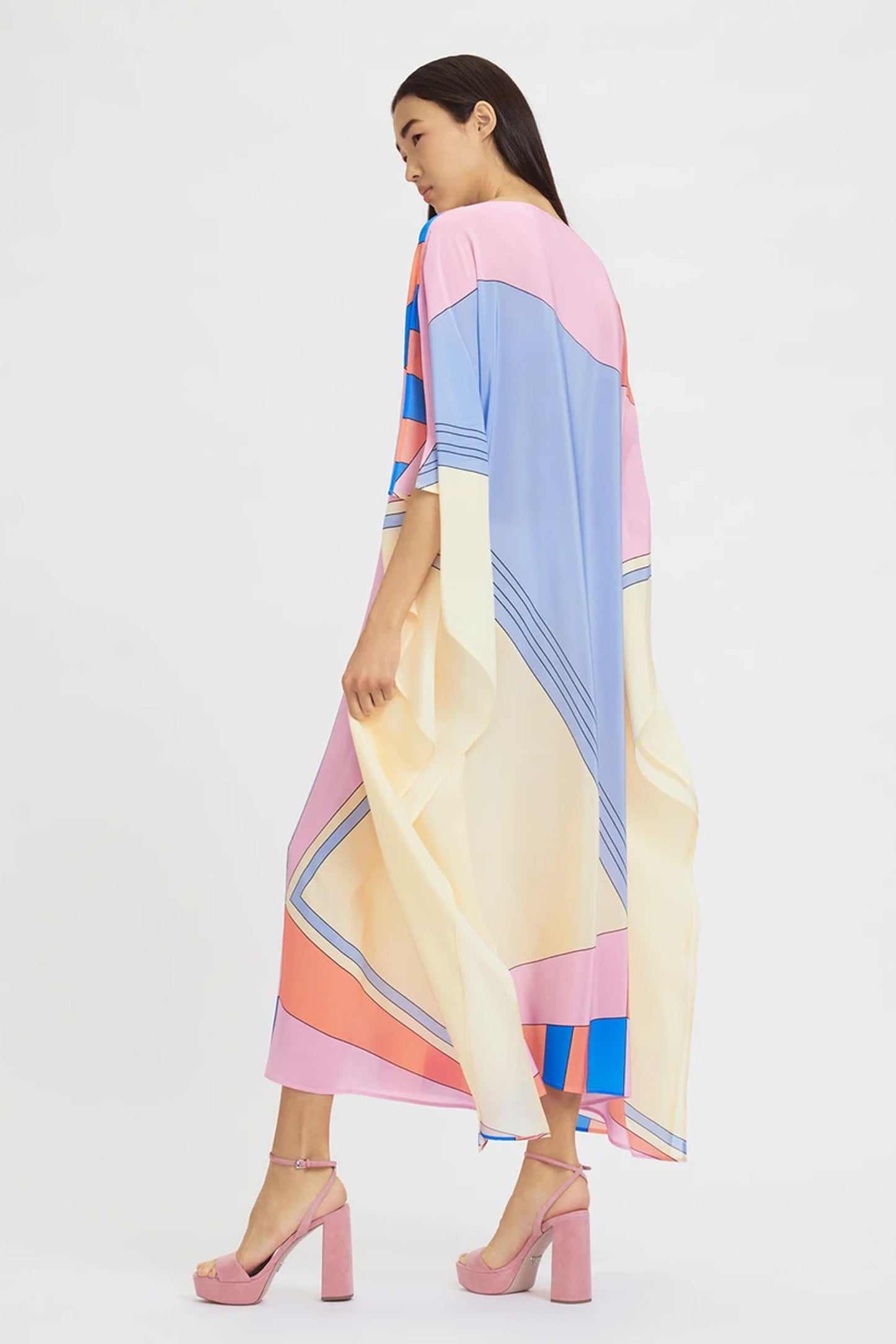 Woman Printed Soft Silk Crepe Kaftan